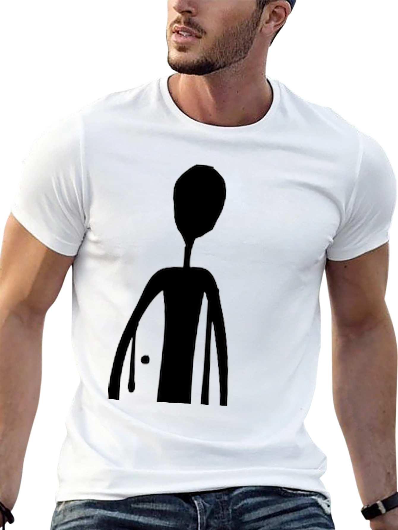 Mens Black T-Shirt with Alien Graphic