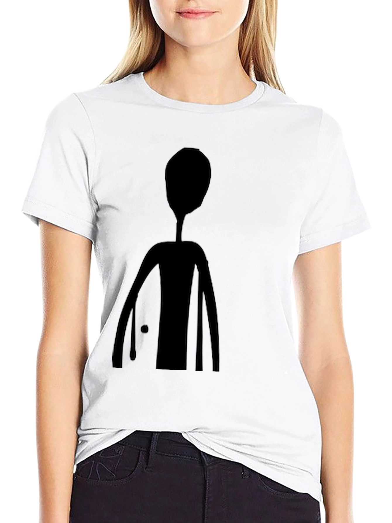 Mens Black T-Shirt with Alien Graphic