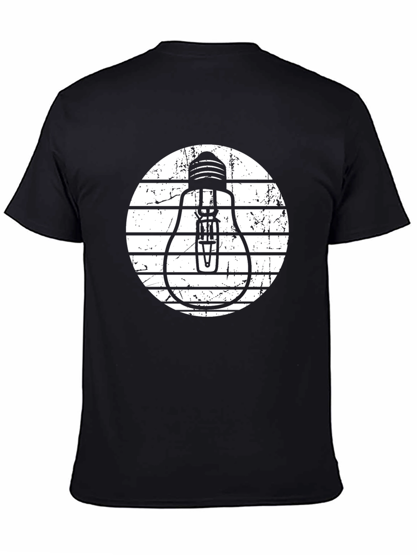 Black T-Shirt with Light Bulb Graphic