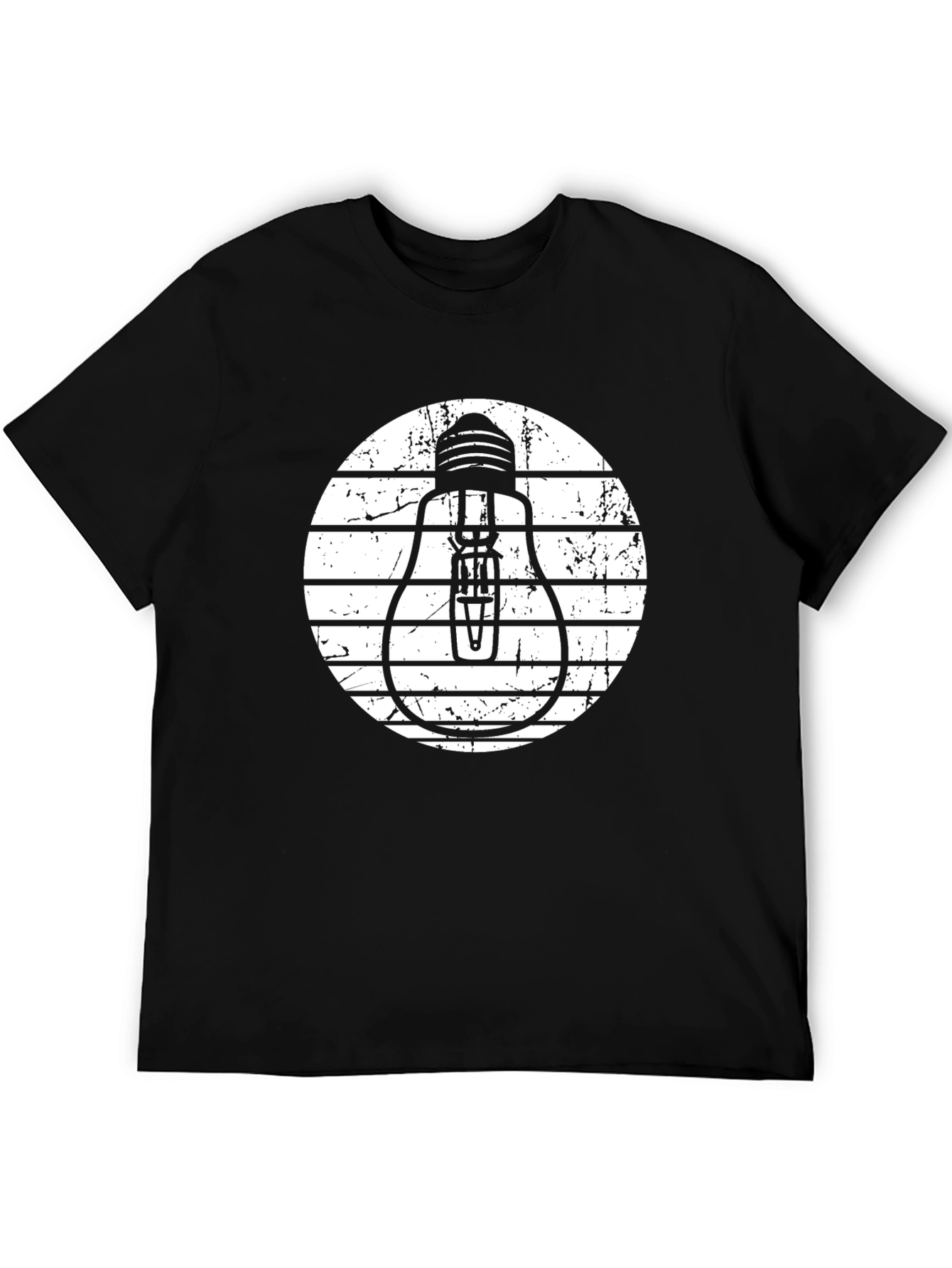 Black T-Shirt with Light Bulb Graphic