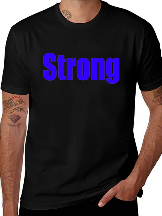 Mens Black Strong Graphic Tee