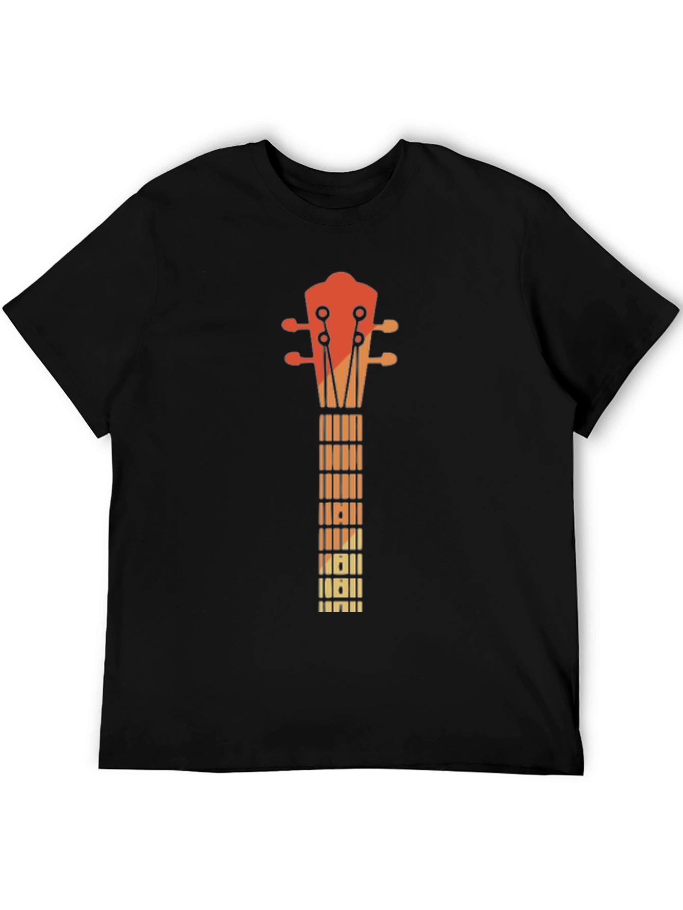 Retro Guitar Neck Graphic Tee - Music Lovers T-Shirt