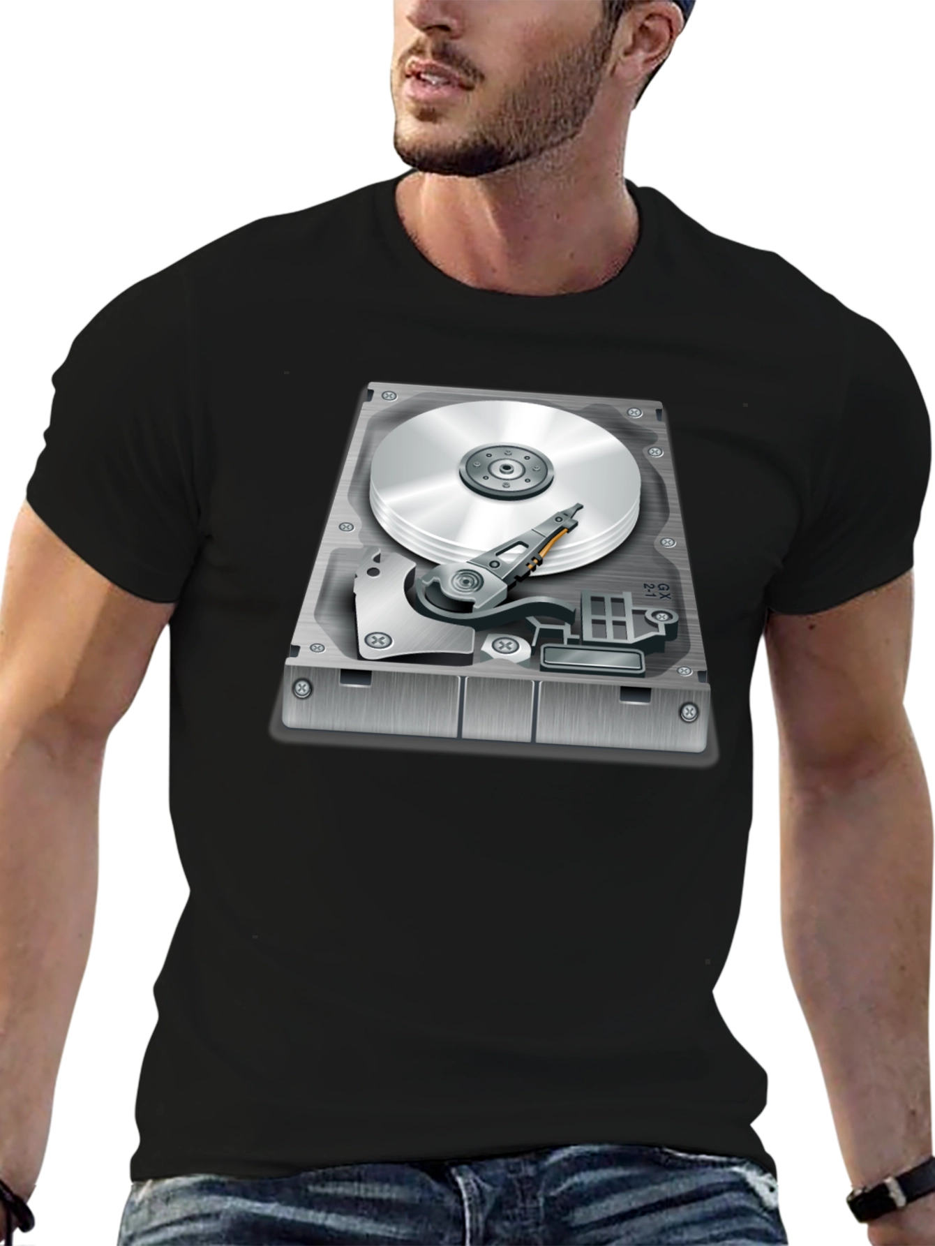 Hard Drive Graphic T-Shirt - Techie Style