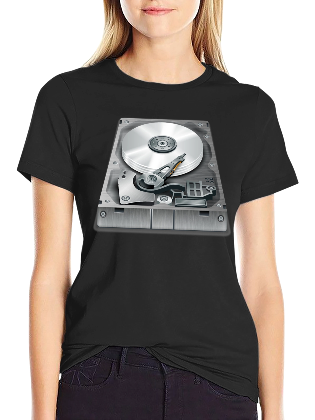 Hard Drive Graphic T-Shirt - Techie Style