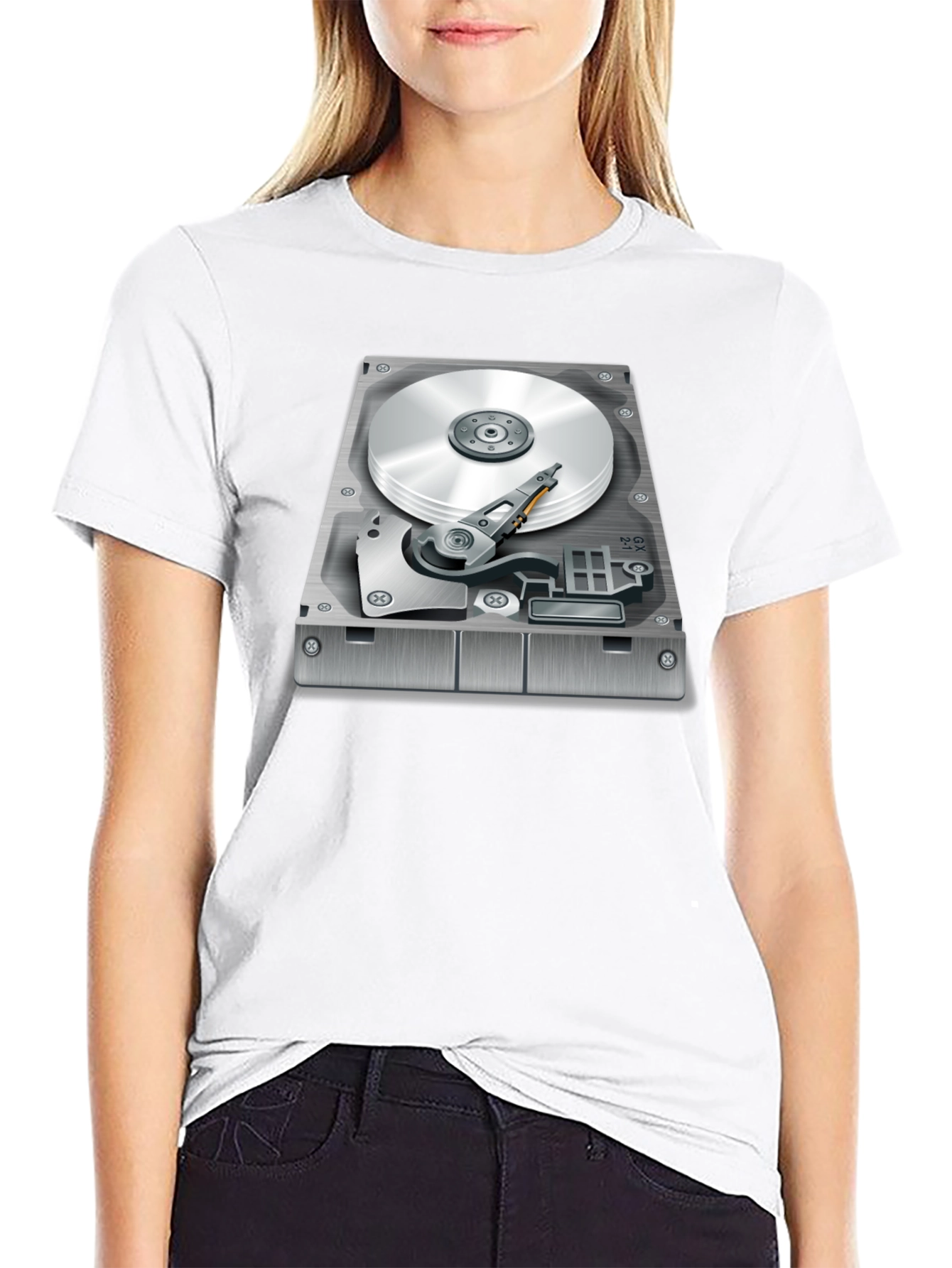 Hard Drive Graphic T-Shirt - Techie Style