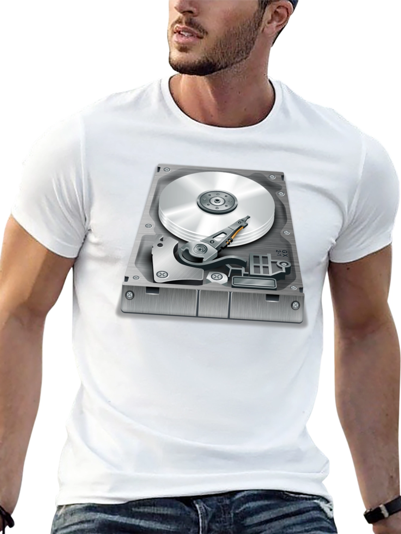 Hard Drive Graphic T-Shirt - Techie Style