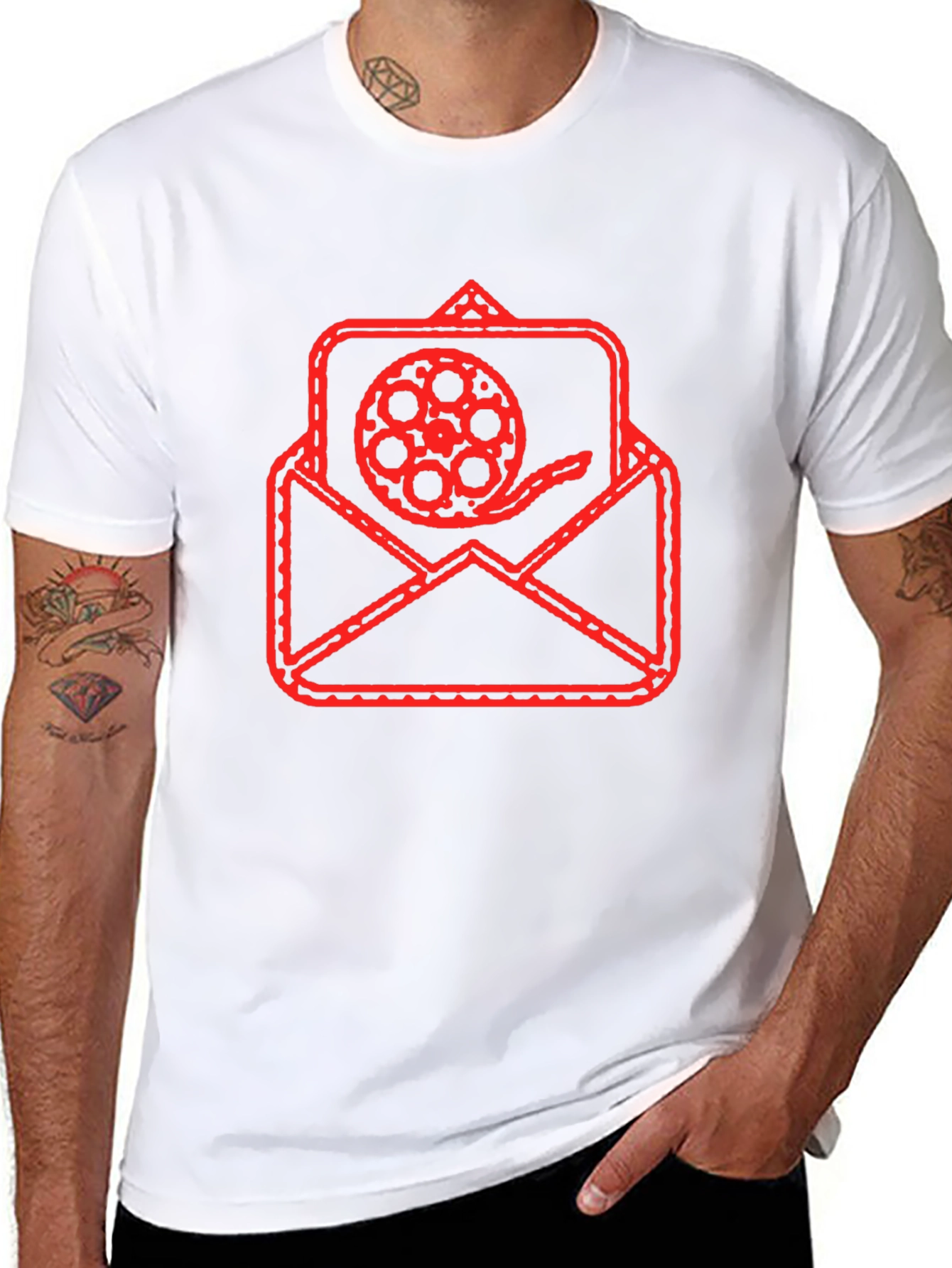 Retro Film Reel Envelope Graphic Tee