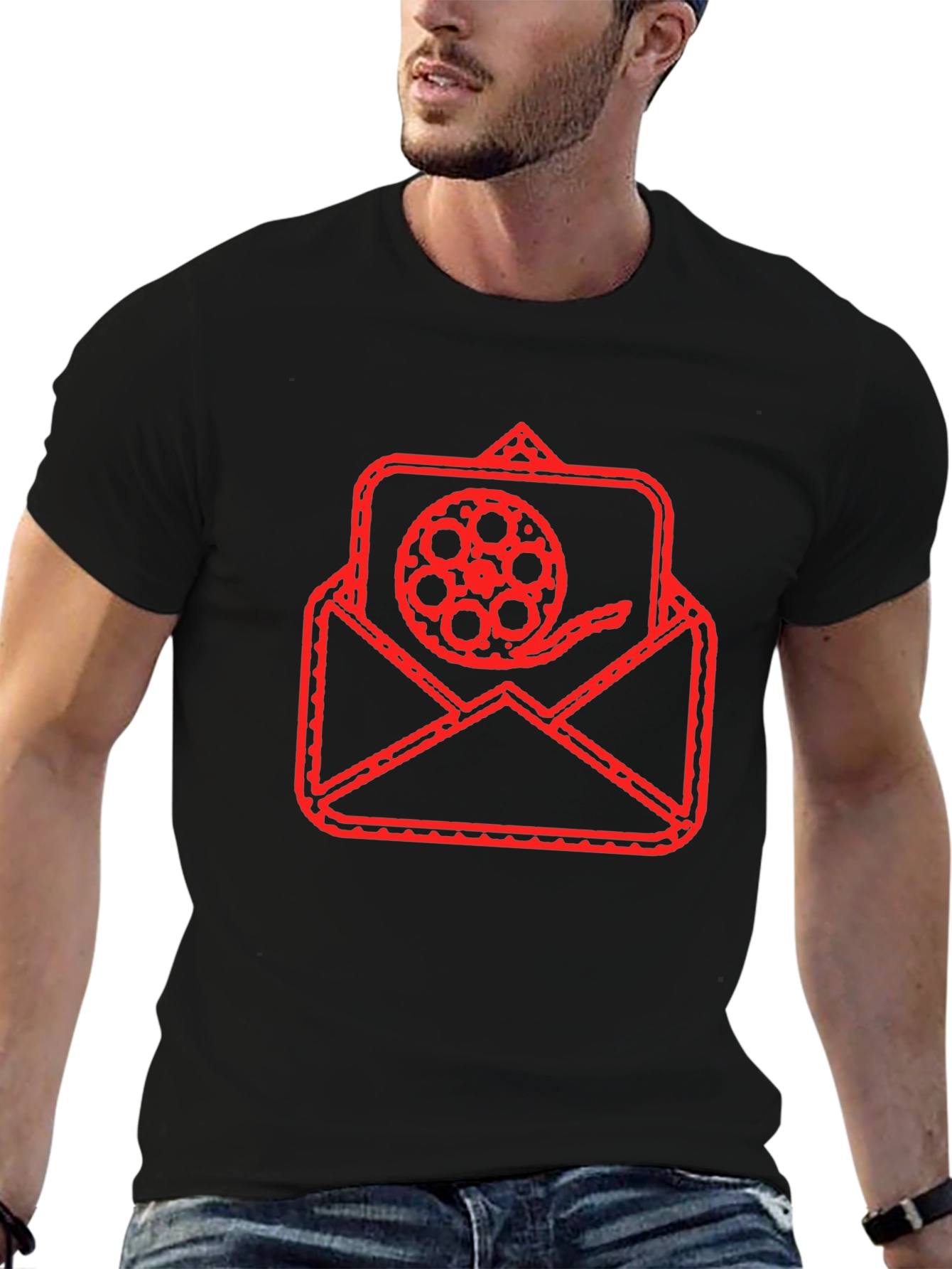 Retro Film Reel Envelope Graphic Tee