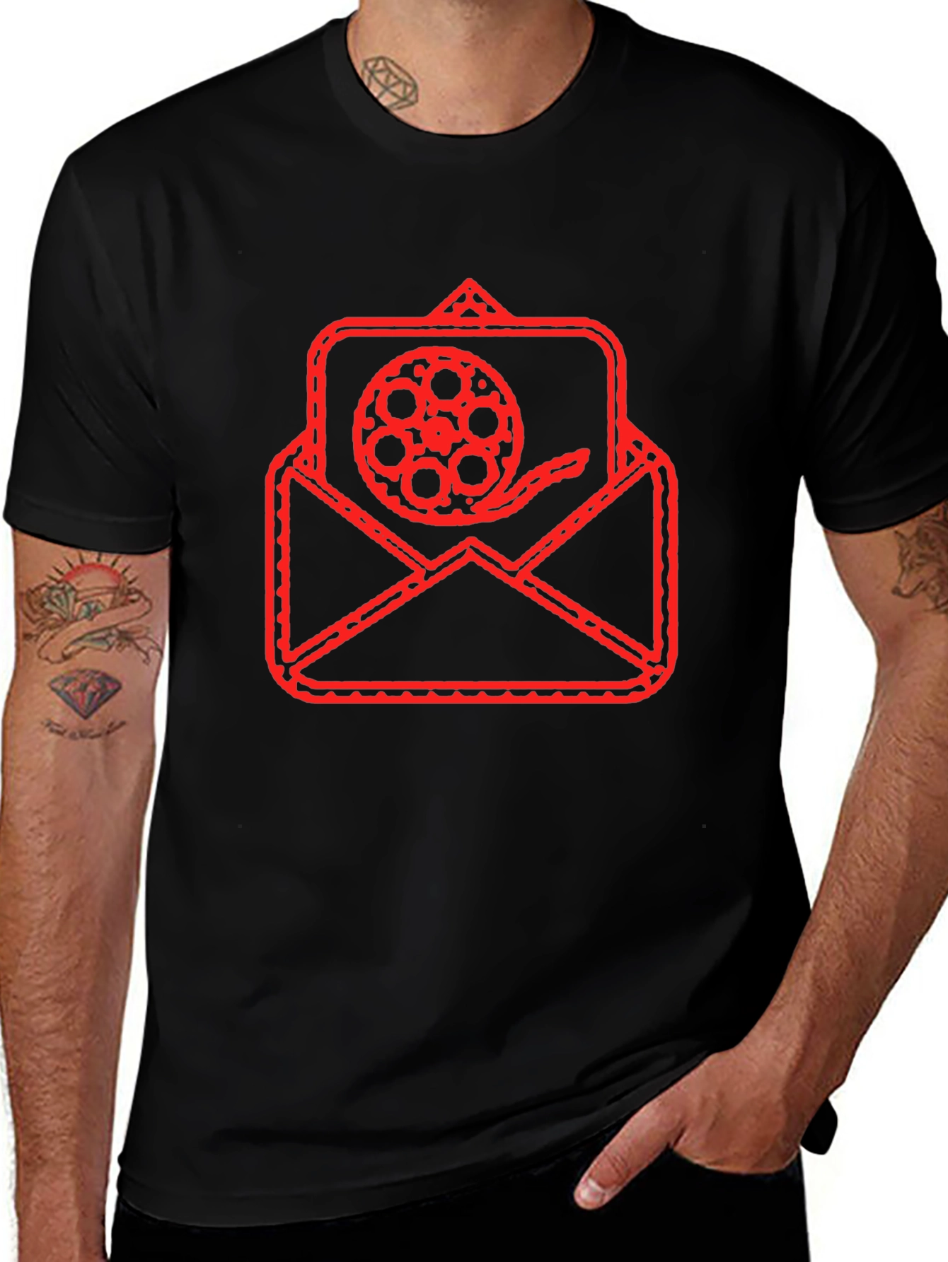 Retro Film Reel Envelope Graphic Tee