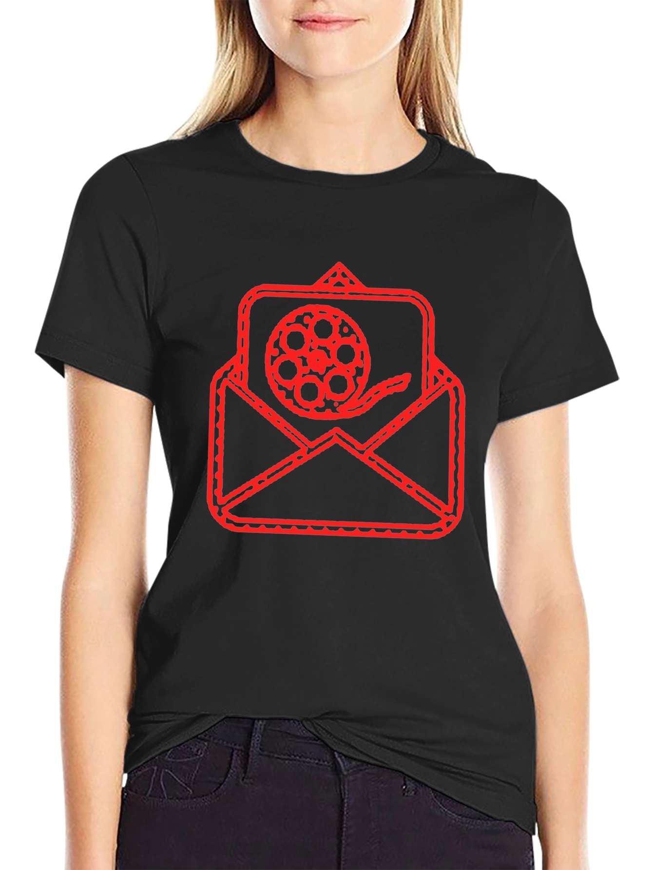 Retro Film Reel Envelope Graphic Tee