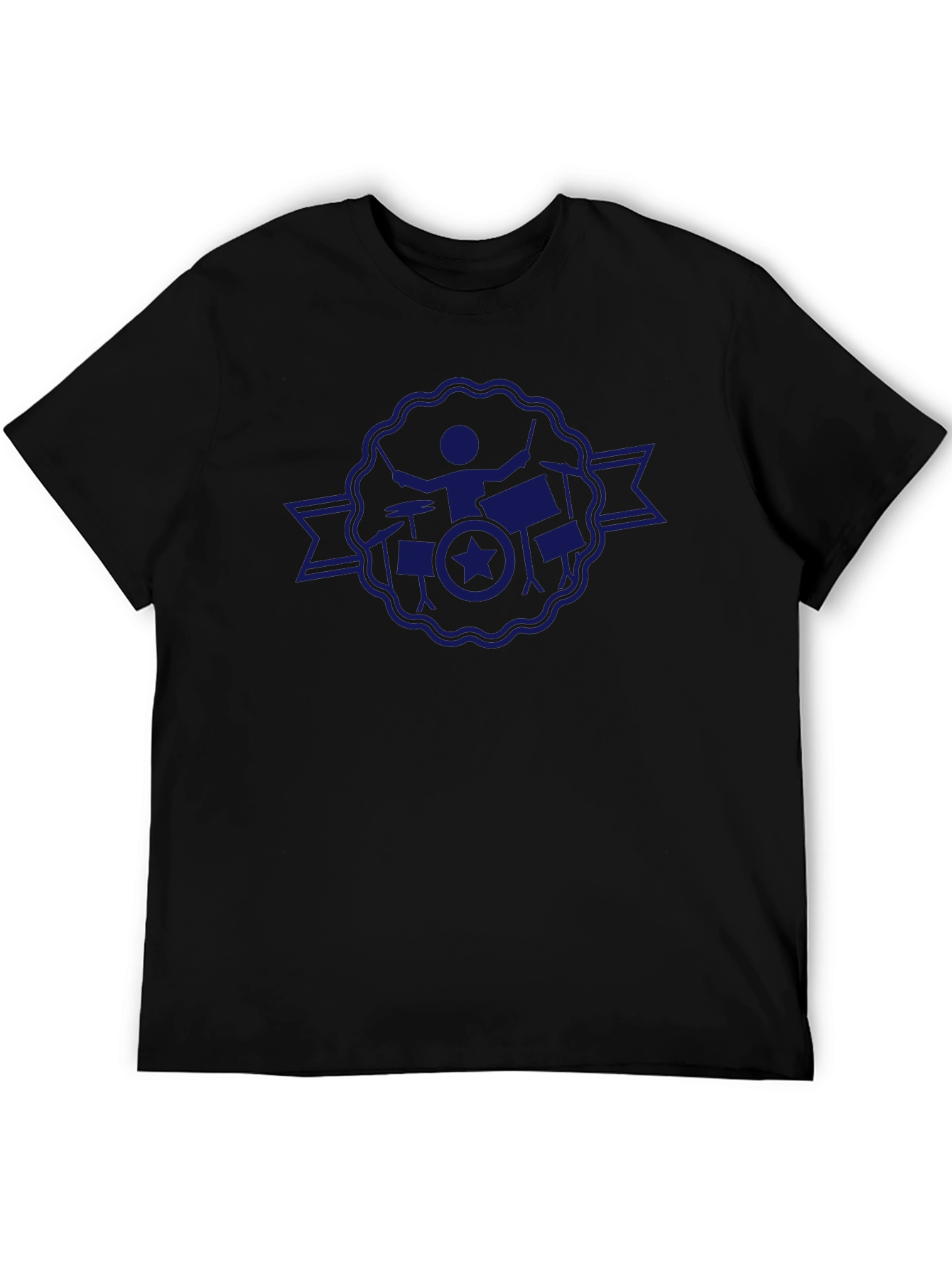 Drummer Star Badge Black T-Shirt