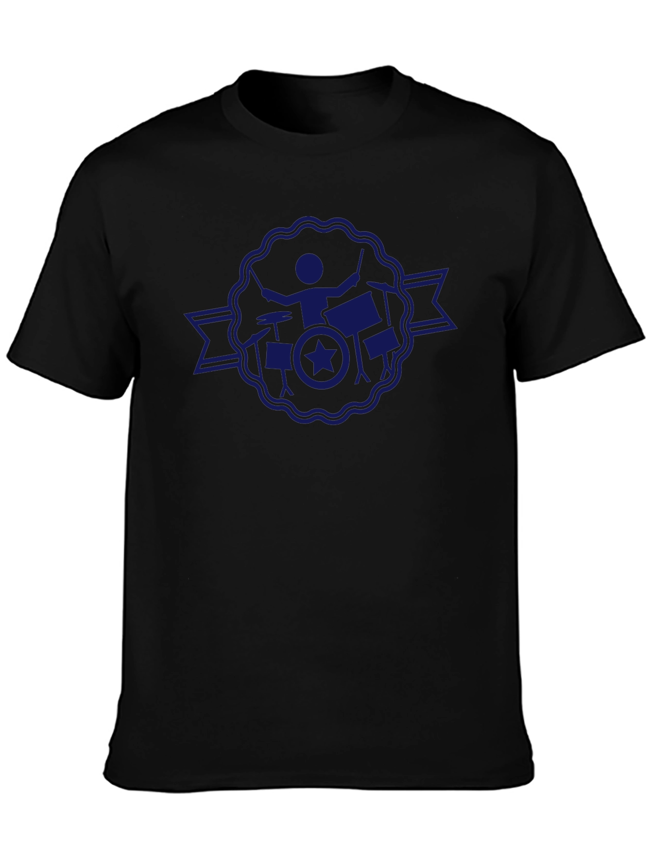 Drummer Star Badge Black T-Shirt