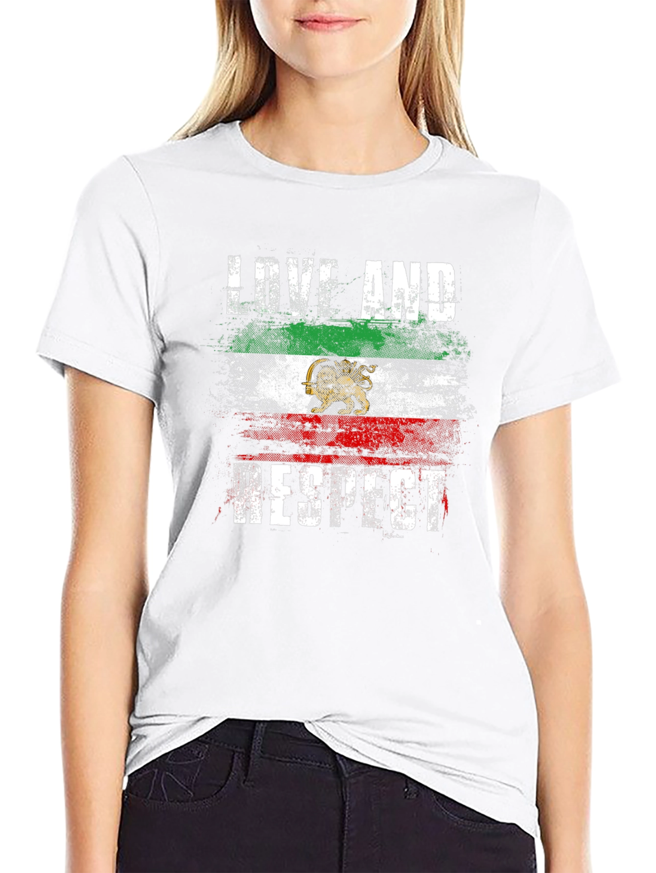 Love and Respect Iran Flag T-Shirt
