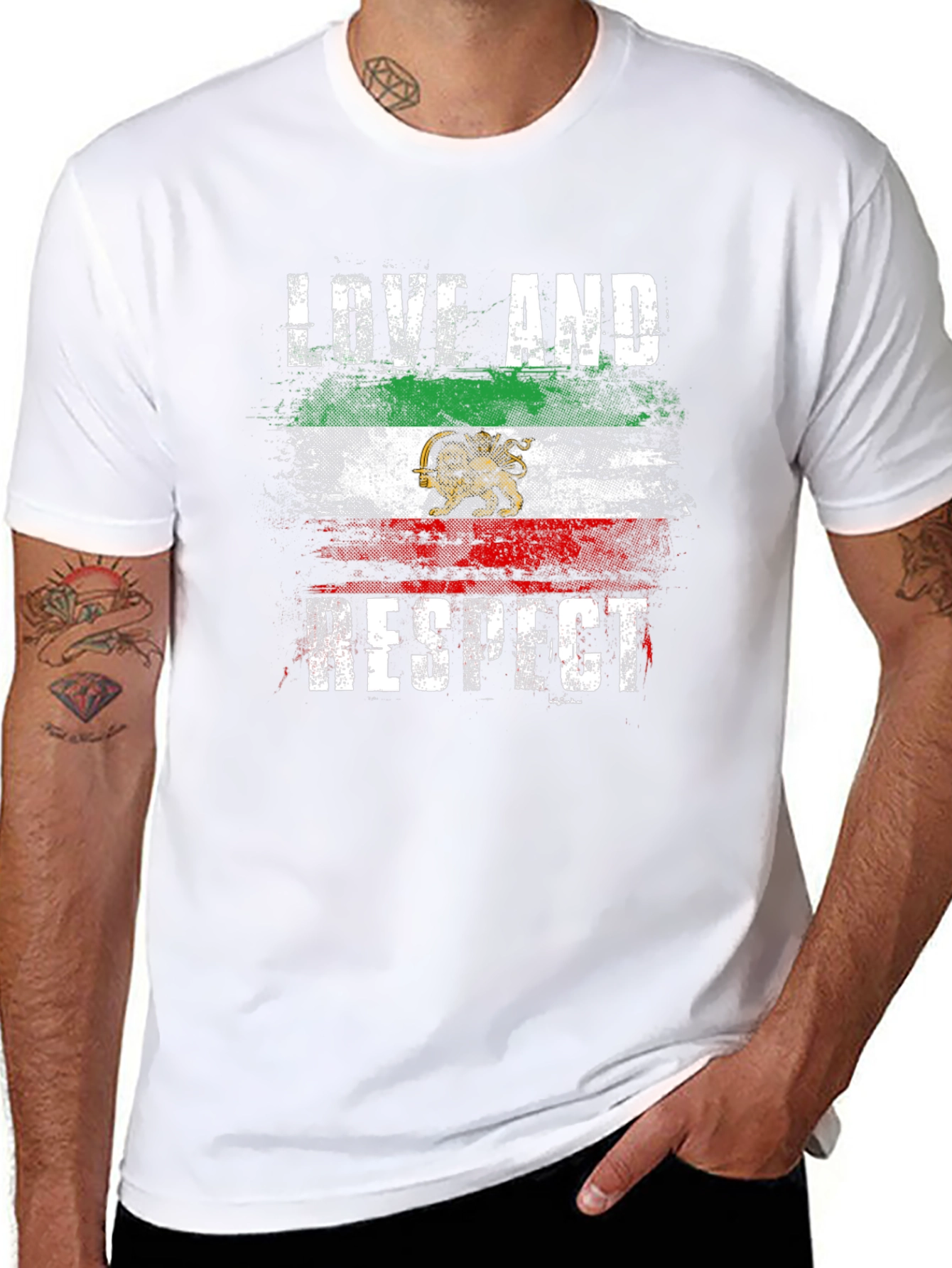 Love and Respect Iran Flag T-Shirt