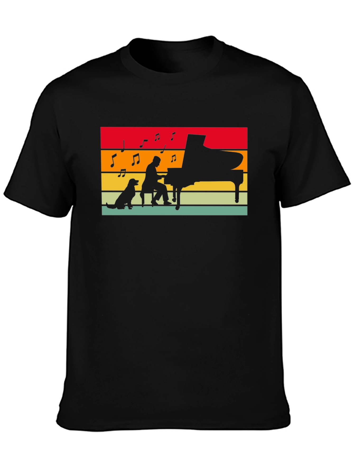 Piano Player & Dog Silhouette Tee