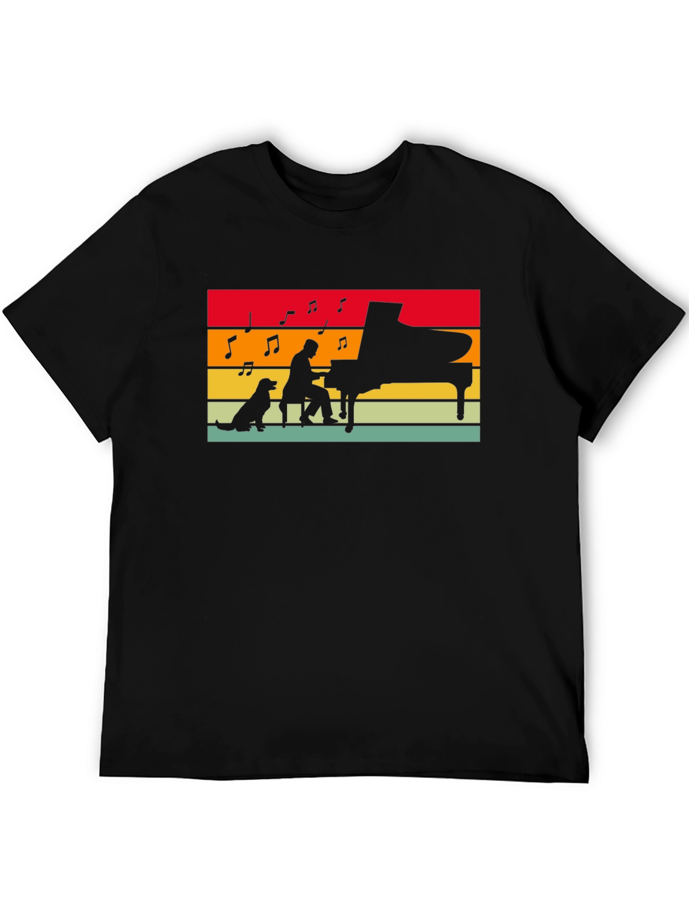 Piano Player & Dog Silhouette Tee