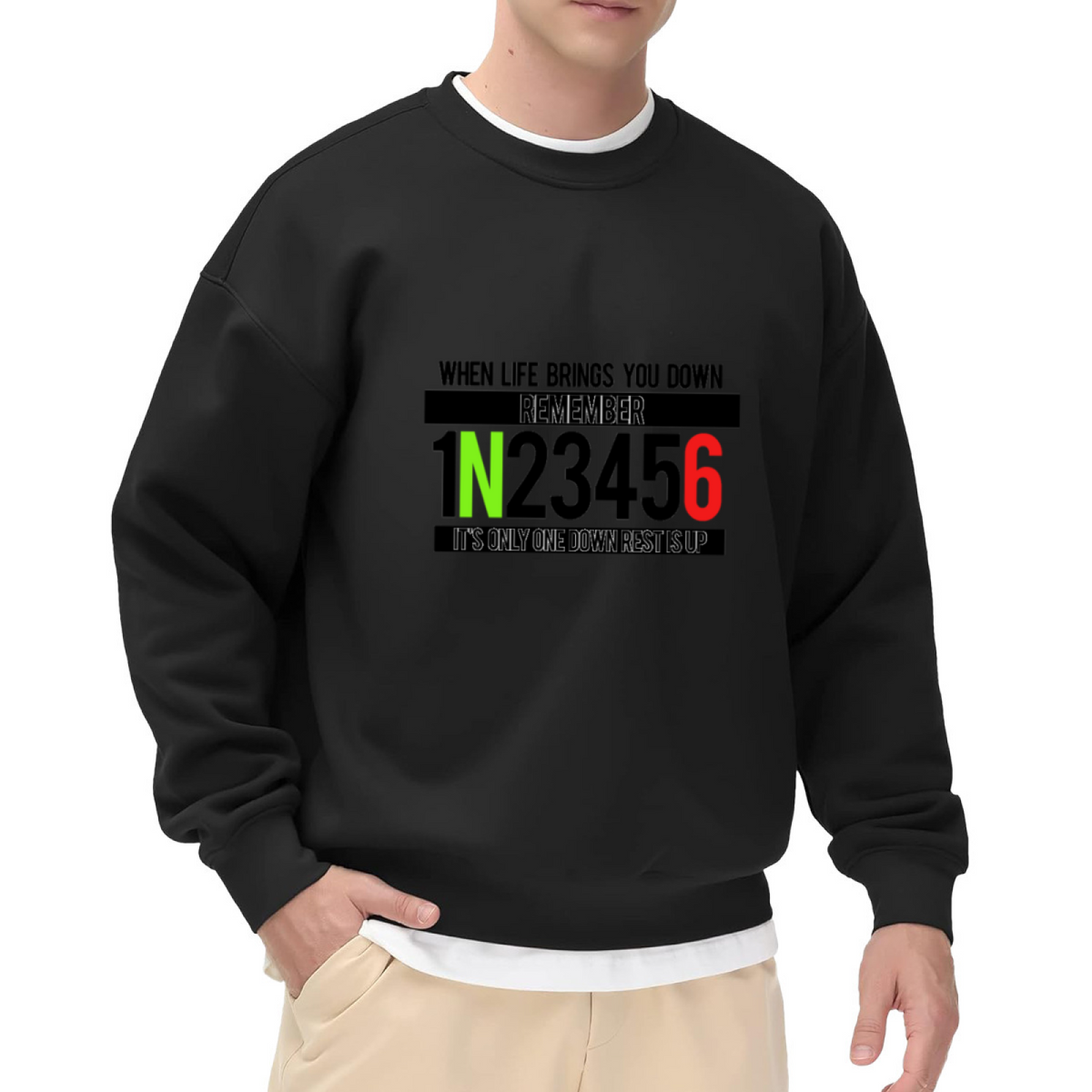 WHEN LIFE BRINGS YOU DOWN - Motivational Graphic ԲÁìÎÀÒÂ | Unisex Pullover Sweatshirt