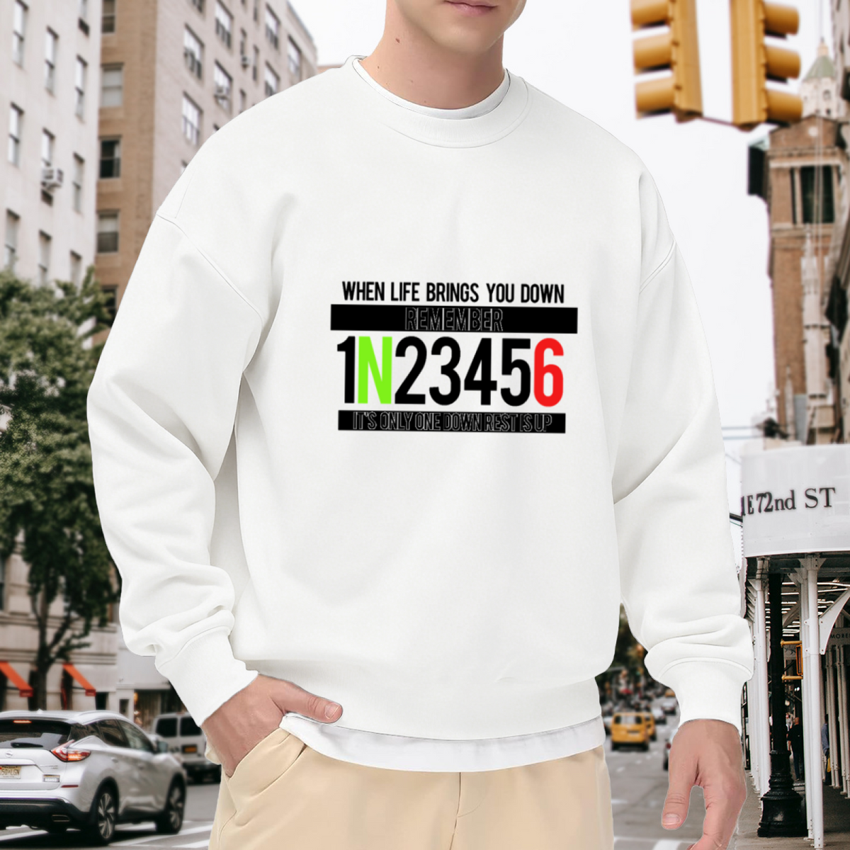 WHEN LIFE BRINGS YOU DOWN - Motivational Graphic ԲÁìÎÀÒÂ | Unisex Pullover Sweatshirt