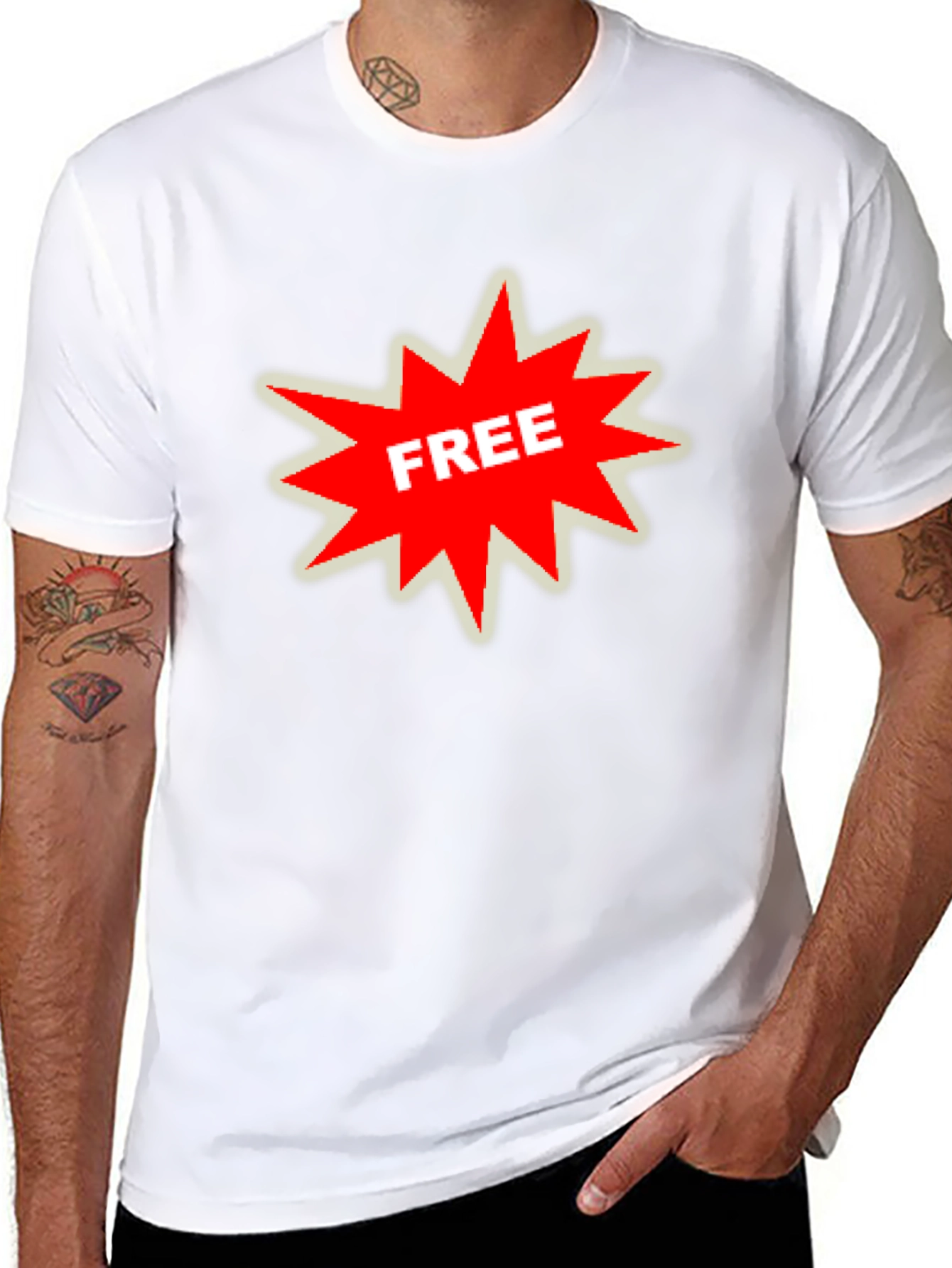 Mens Black T-Shirt with FREE Starburst Graphic