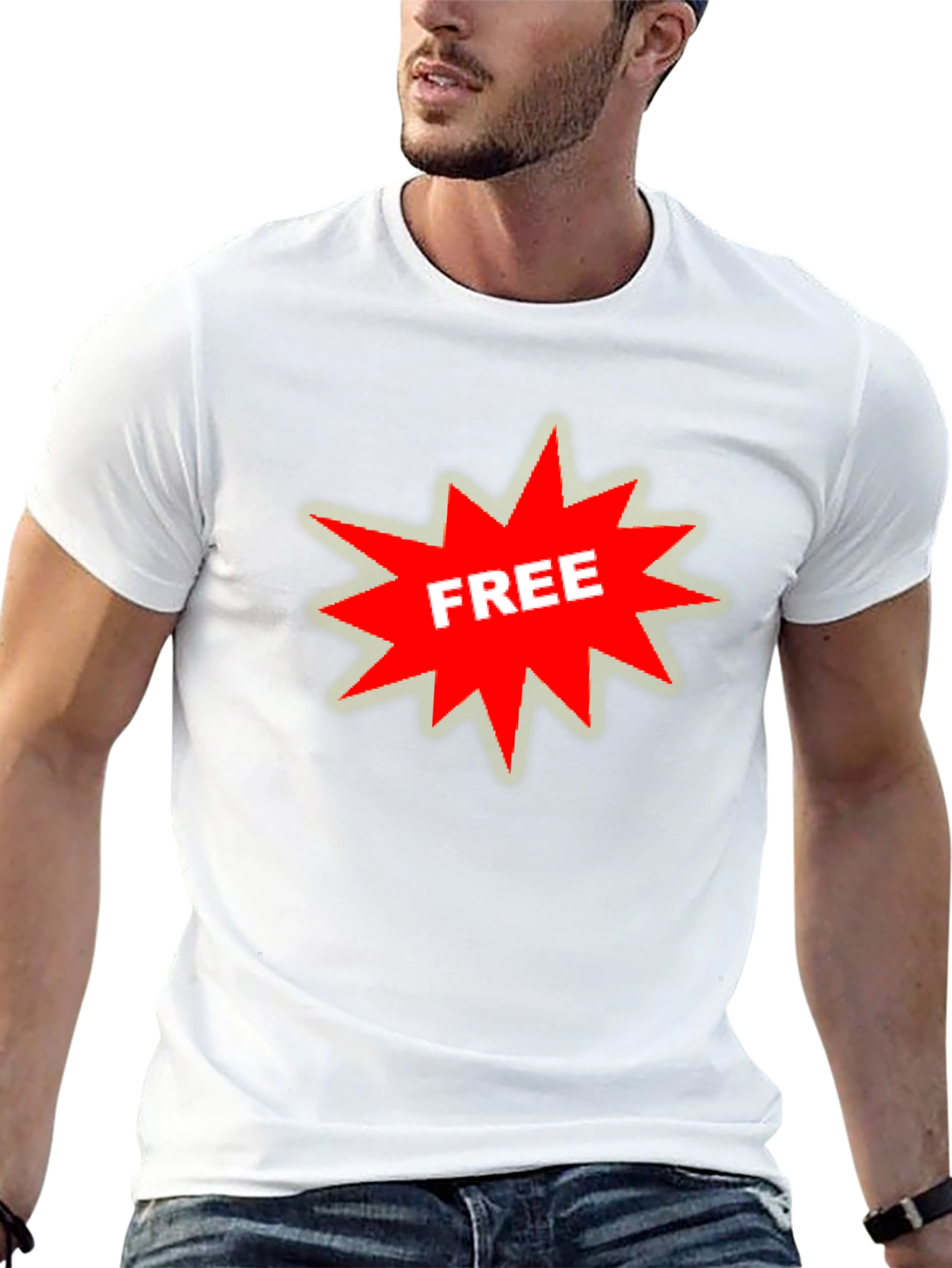 Mens Black T-Shirt with FREE Starburst Graphic