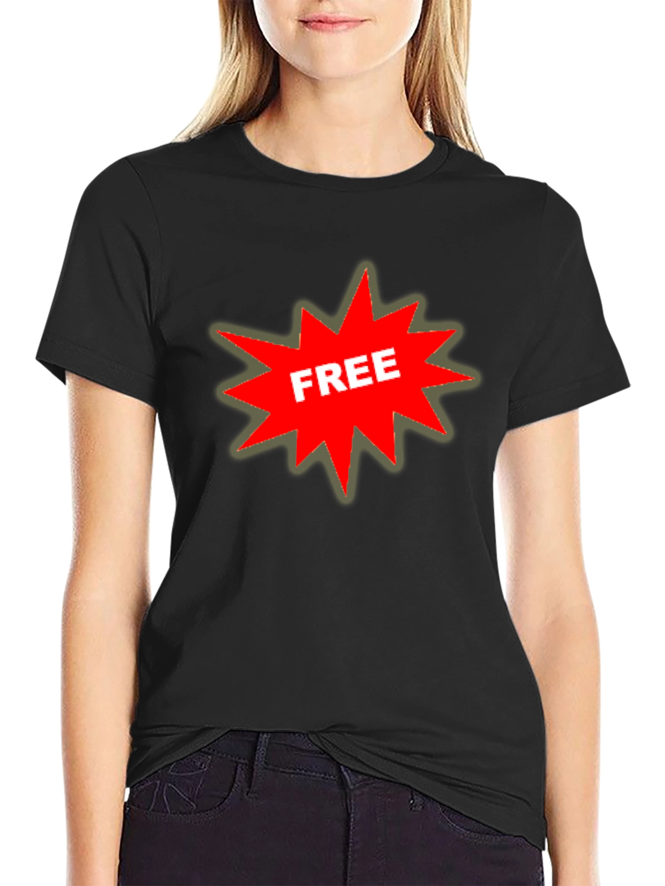 Mens Black T-Shirt with FREE Starburst Graphic