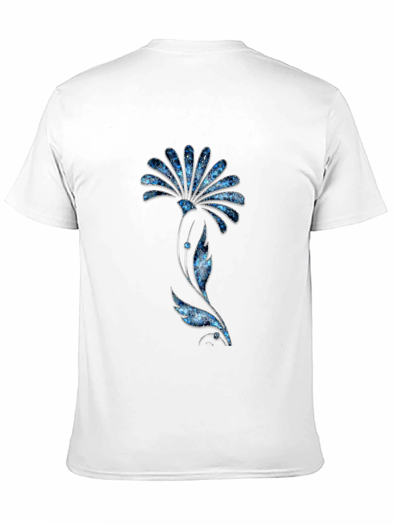 Galaxy Flower Print Black T-Shirt