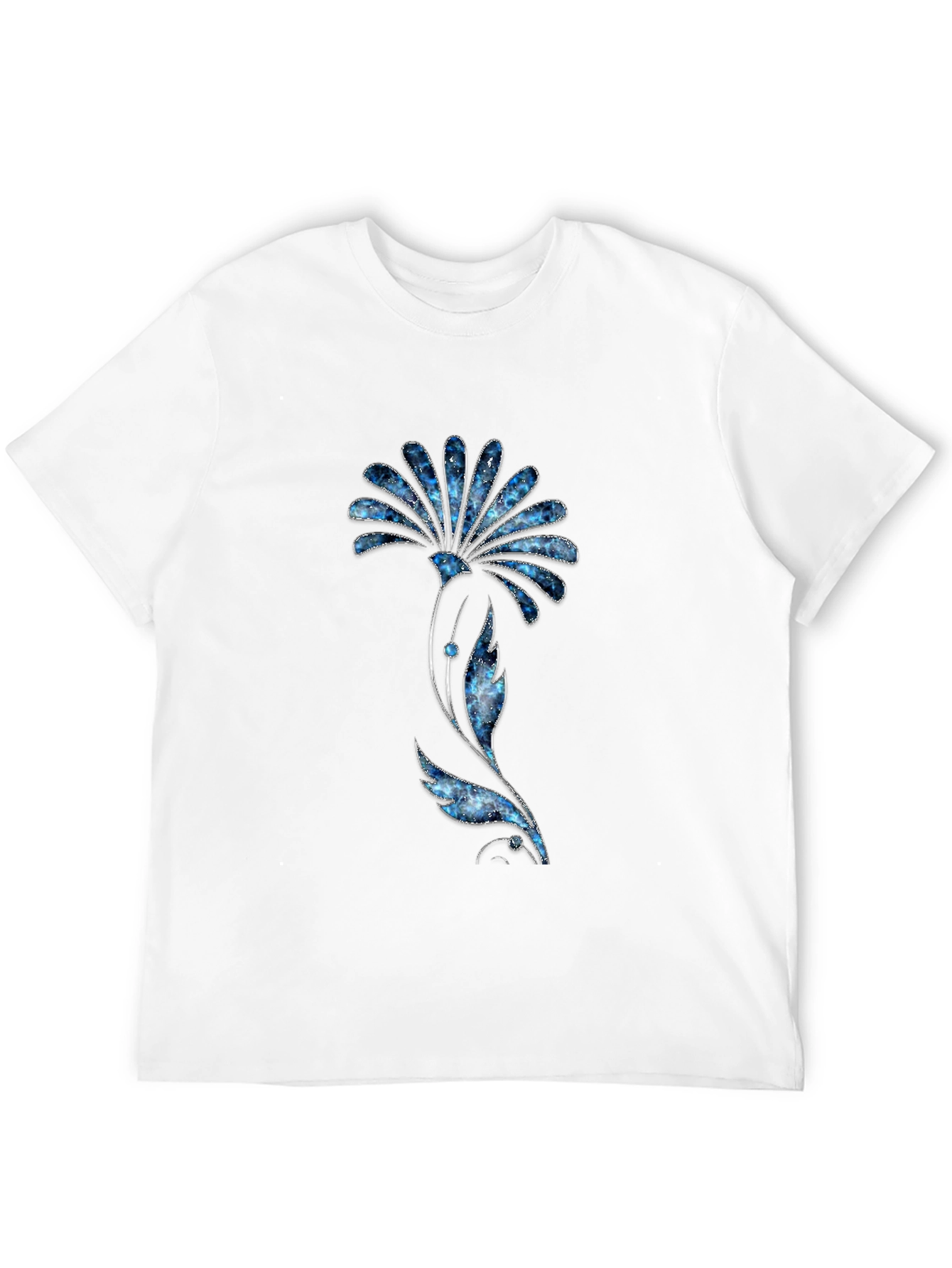 Galaxy Flower Print Black T-Shirt