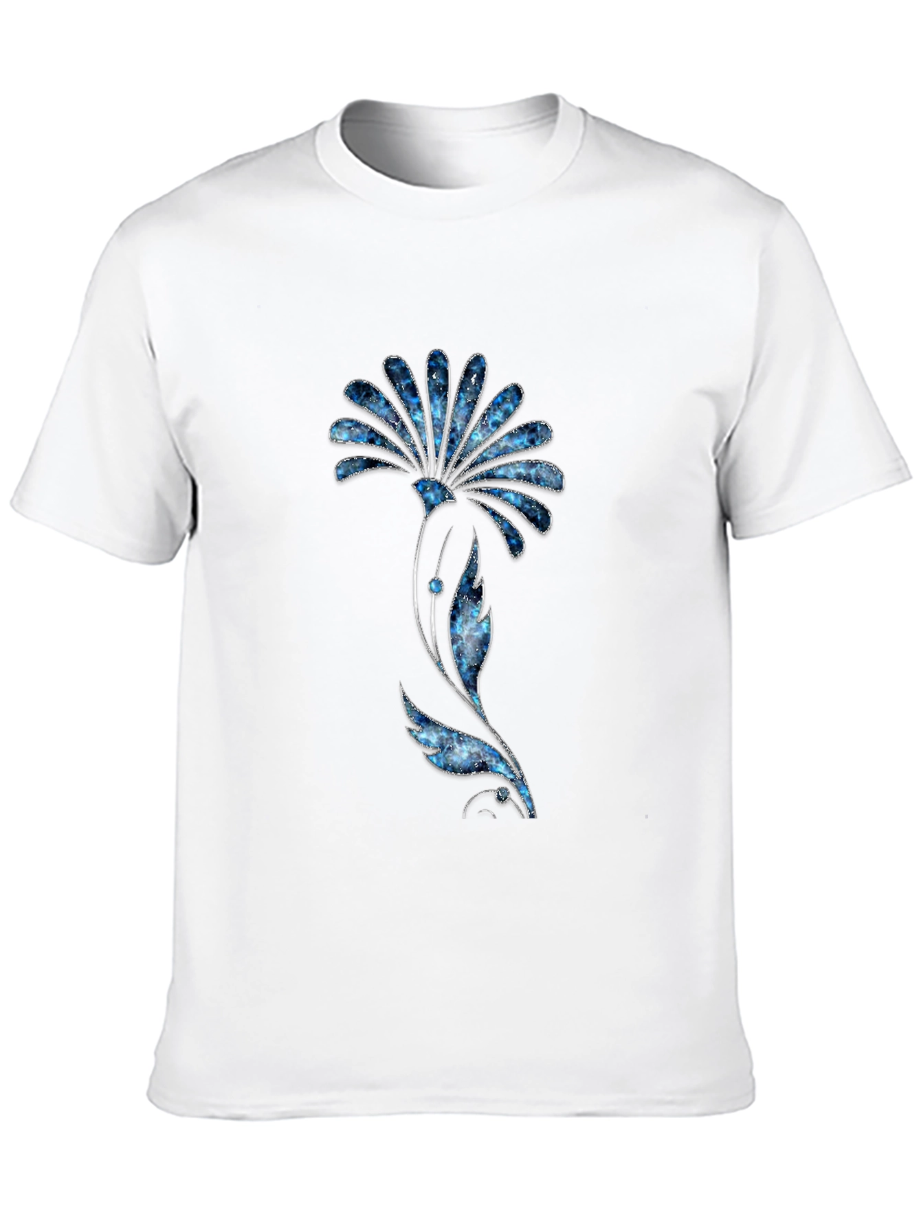 Galaxy Flower Print Black T-Shirt