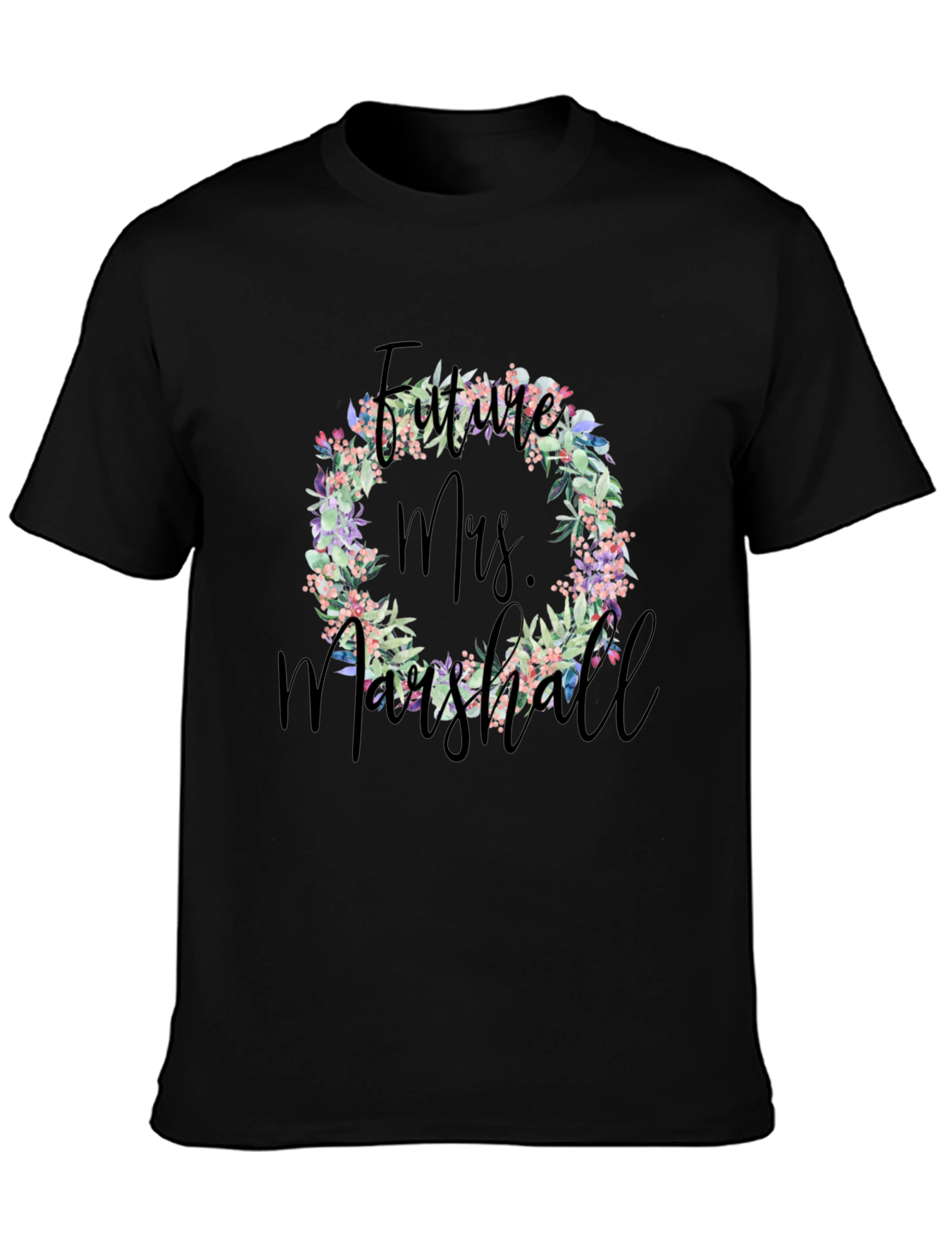 Future Mrs. Marshall Floral Wreath T-Shirt