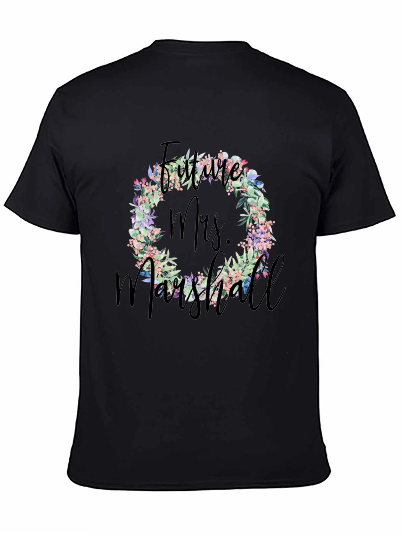 Future Mrs. Marshall Floral Wreath T-Shirt