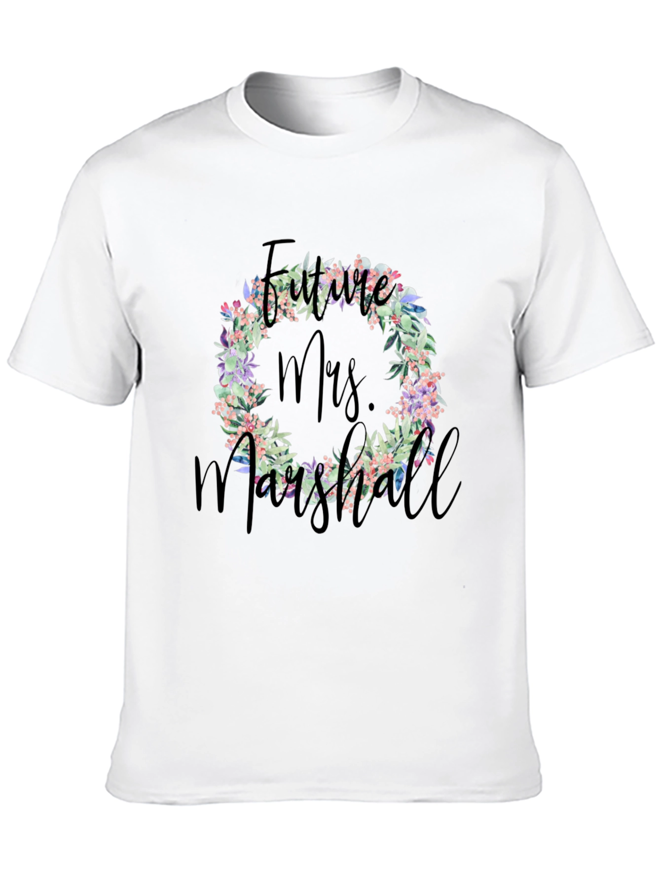 Future Mrs. Marshall Floral Wreath T-Shirt