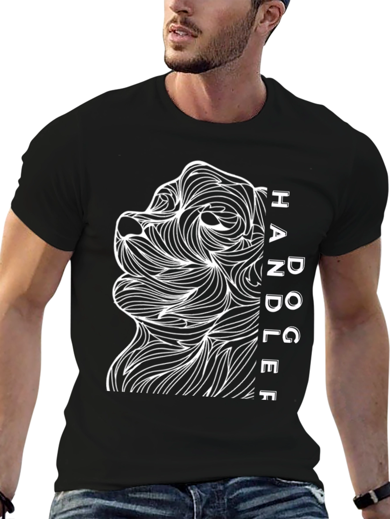 Dog Handler Graphic T-Shirt - Black