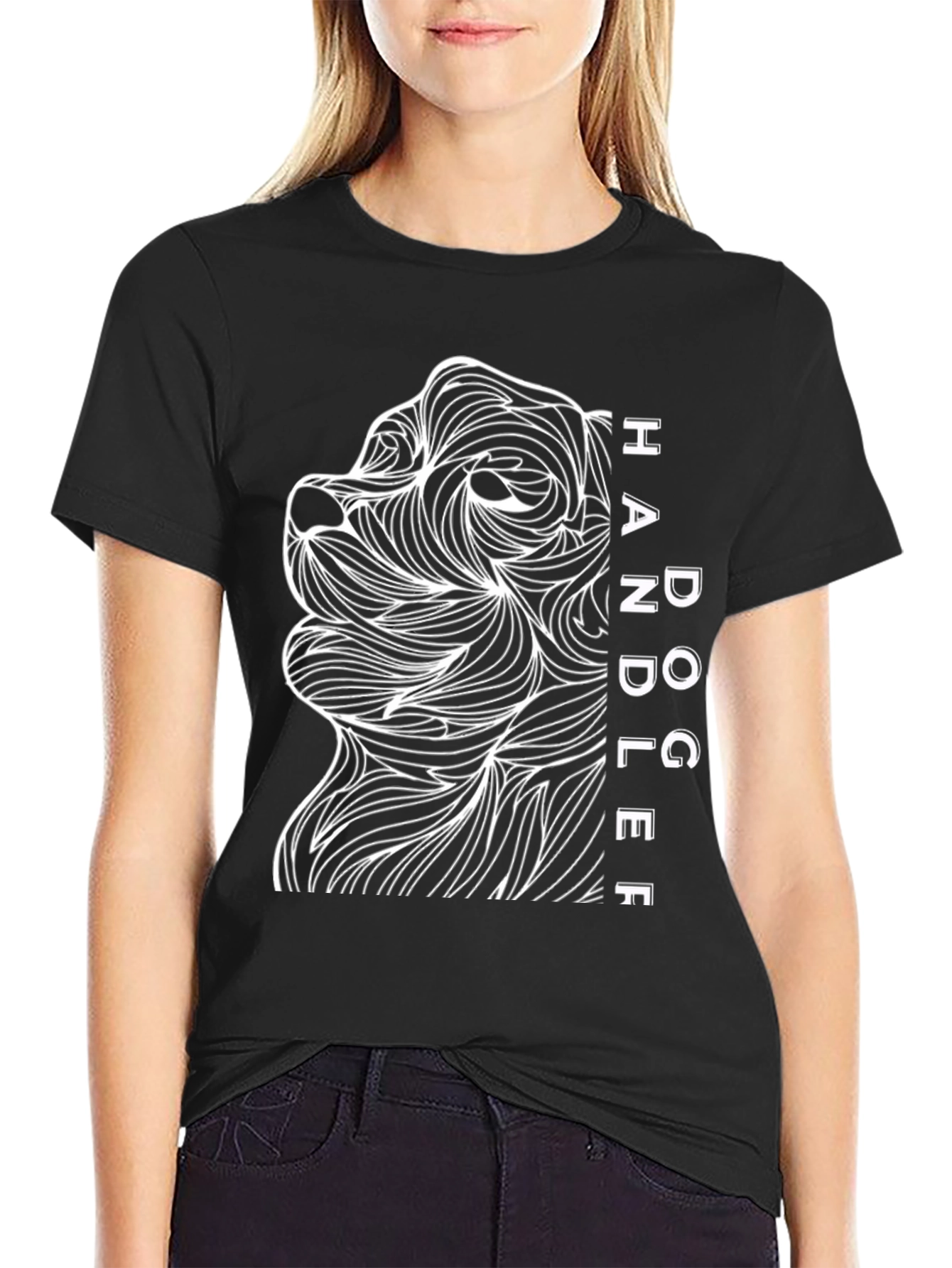 Dog Handler Graphic T-Shirt - Black