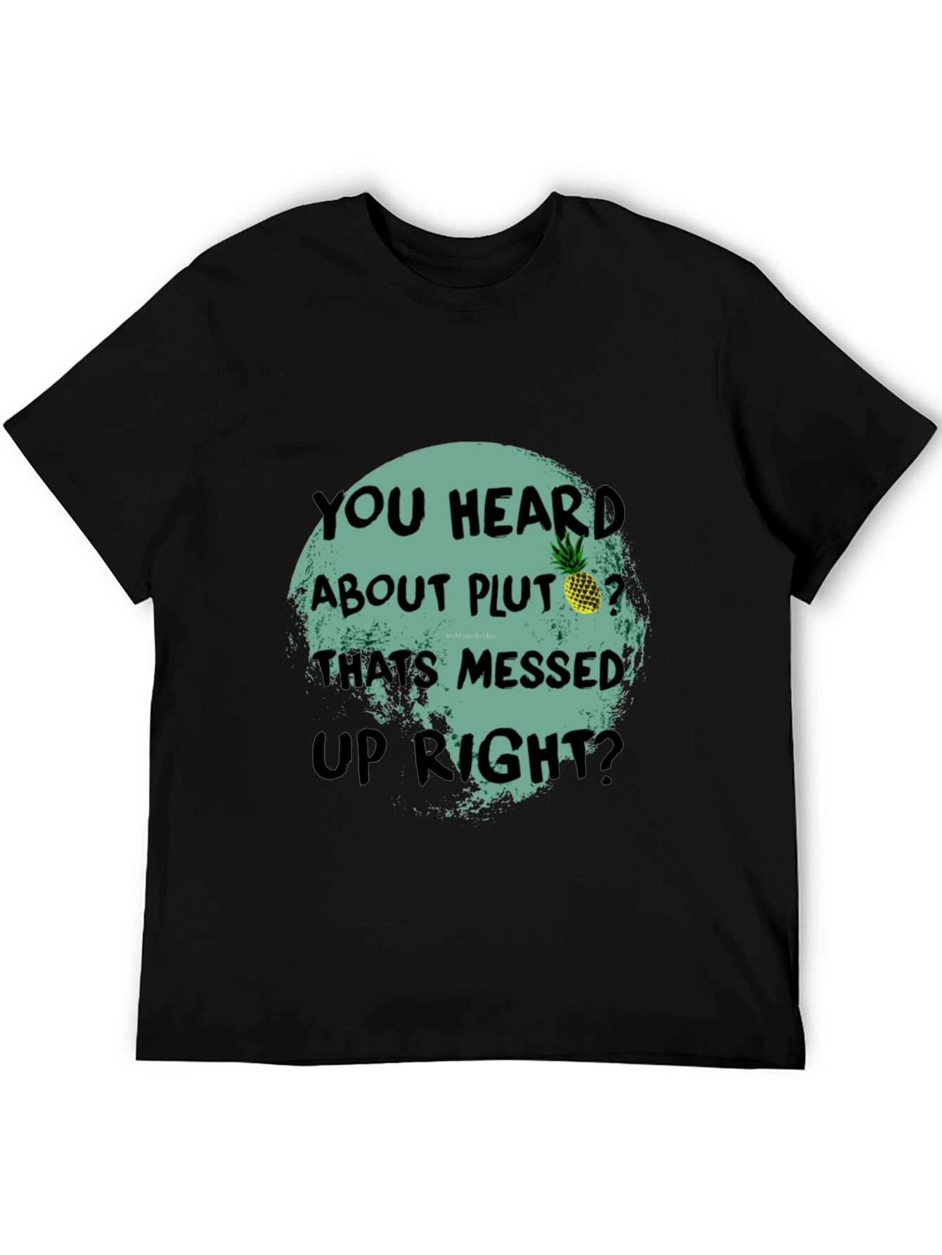 Funny Pluto Pineapple Graphic Tee - Unique Statement T-Shirt