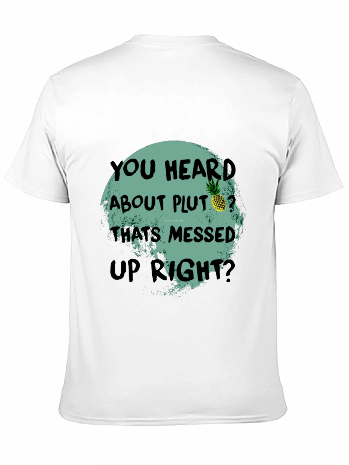 Funny Pluto Pineapple Graphic Tee - Unique Statement T-Shirt