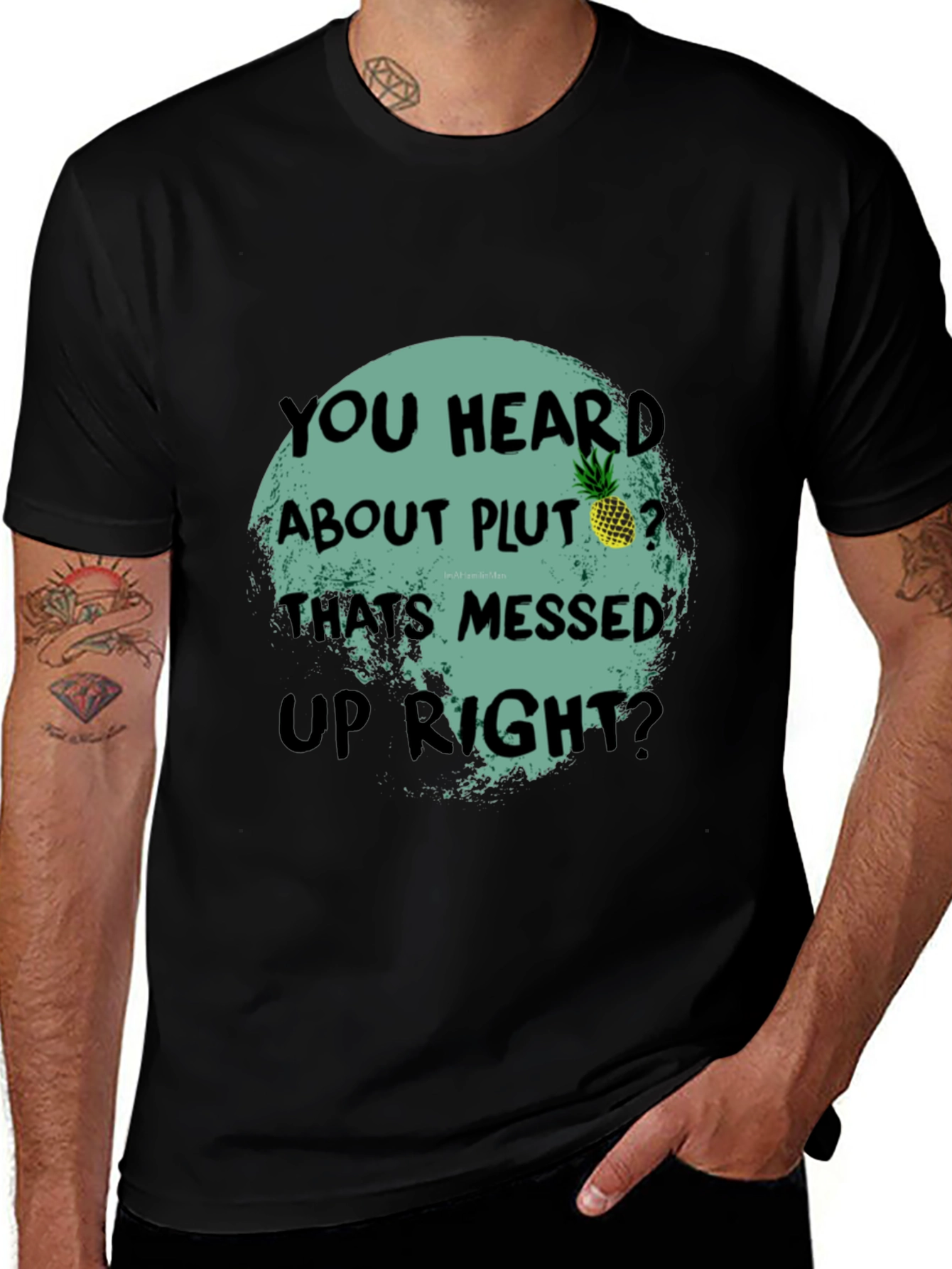 Funny Pluto Pineapple Graphic Tee - Unique Statement T-Shirt