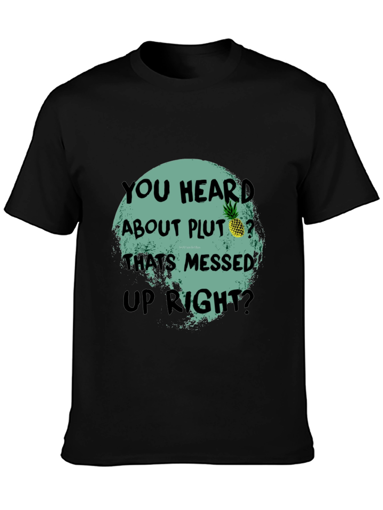 Funny Pluto Pineapple Graphic Tee - Unique Statement T-Shirt