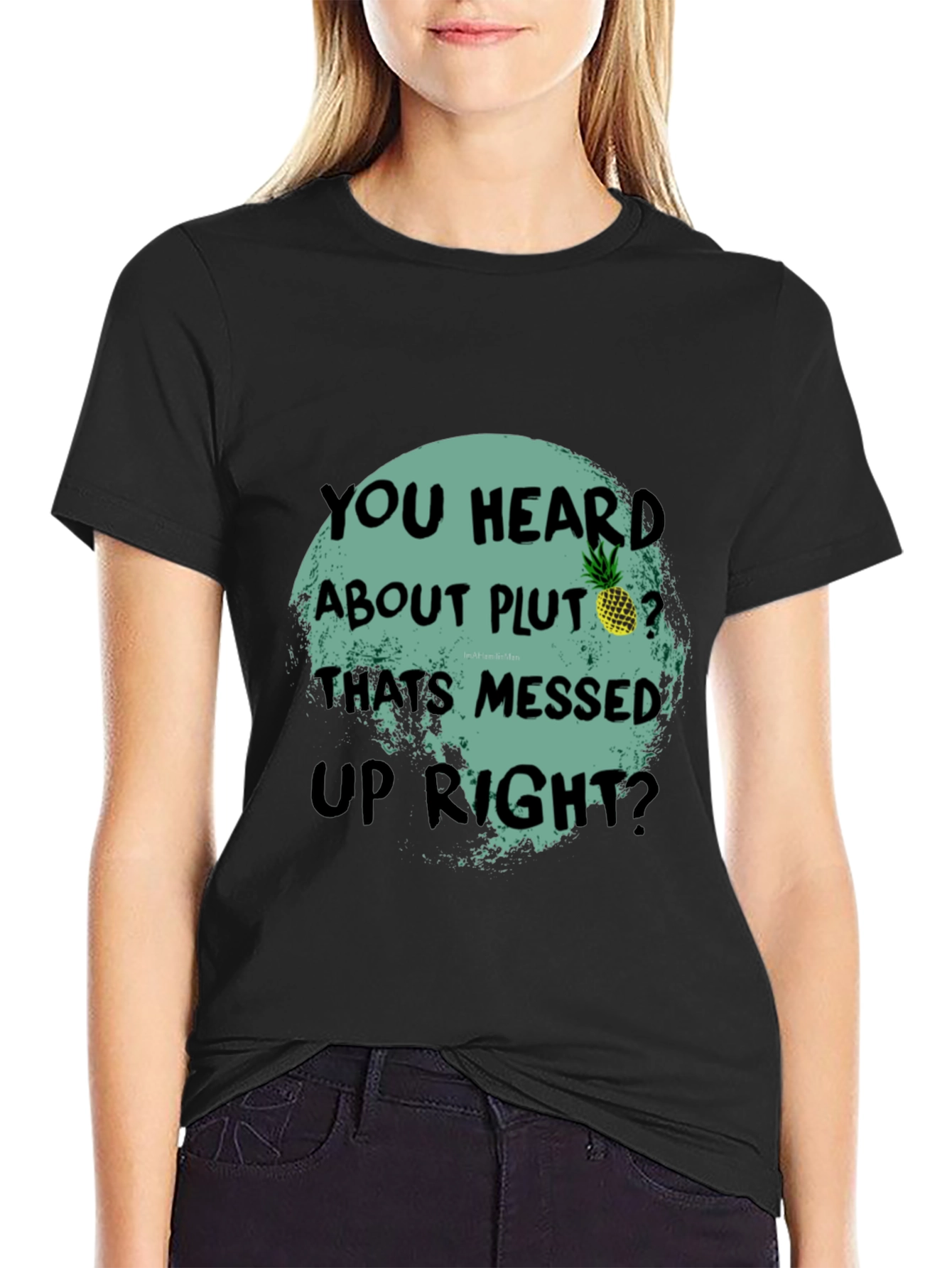 Funny Pluto Pineapple Graphic Tee - Unique Statement T-Shirt