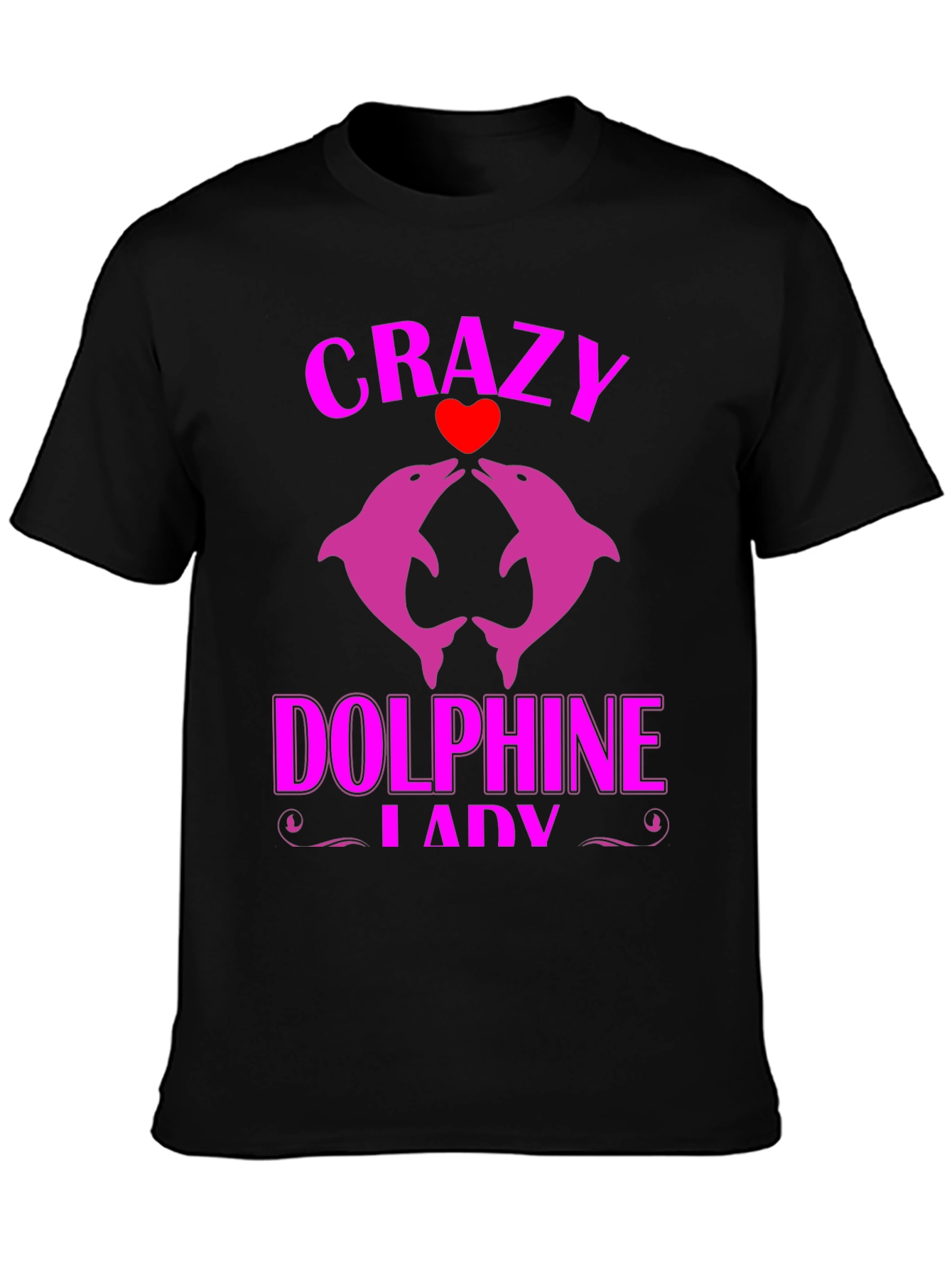 Crazy Dolphin Lady Graphic Tee