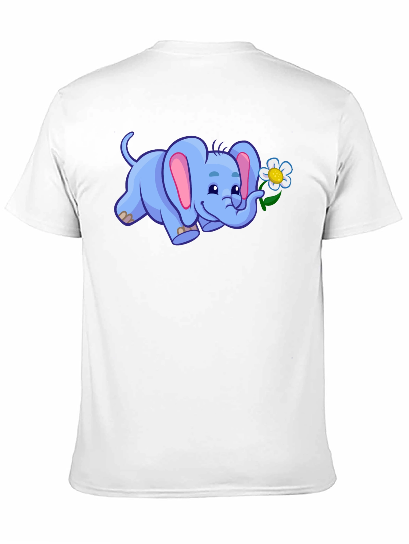Cute Elephant with Flower Graphic T-Shirt