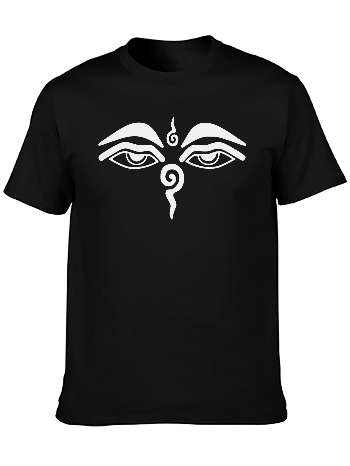 Buddha Eyes Graphic Tee - Black Cotton T-Shirt
