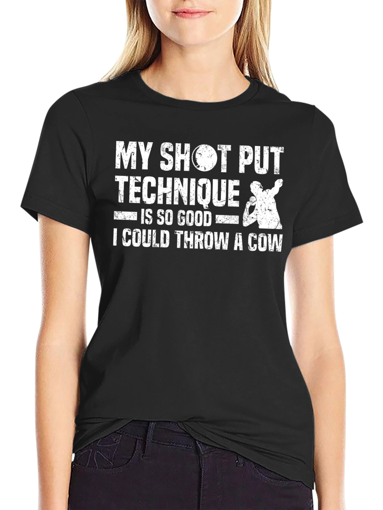 Shot Put Technique T-Shirt Throw a Cow