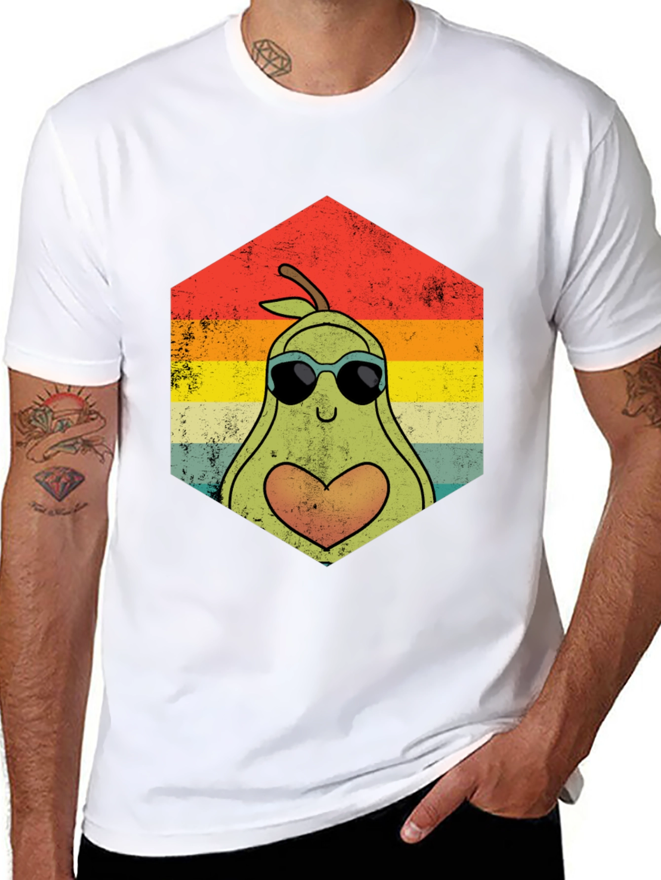 Avocado Love Graphic Tee - Retro Style