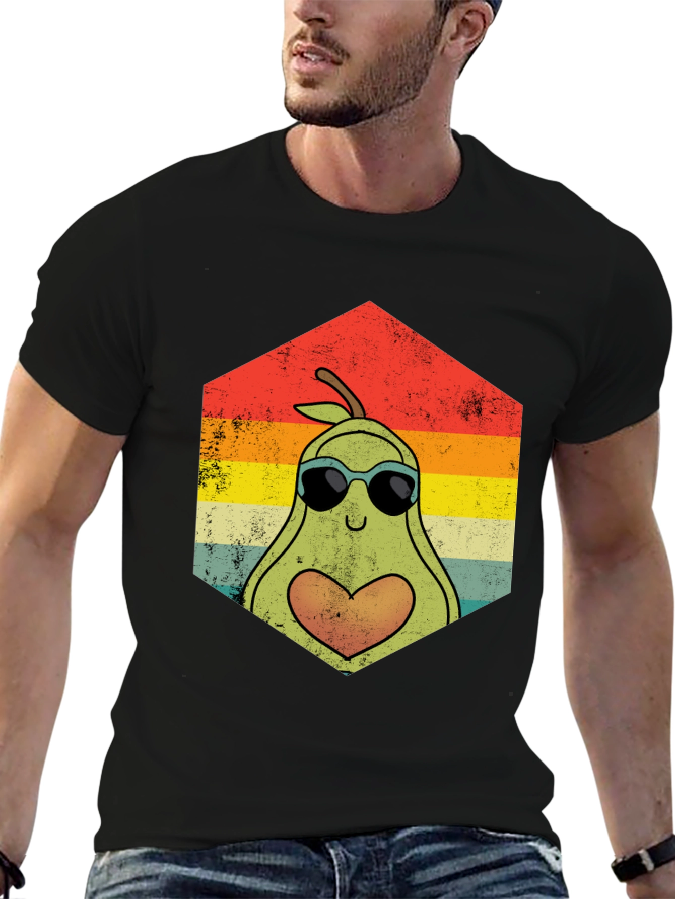 Avocado Love Graphic Tee - Retro Style