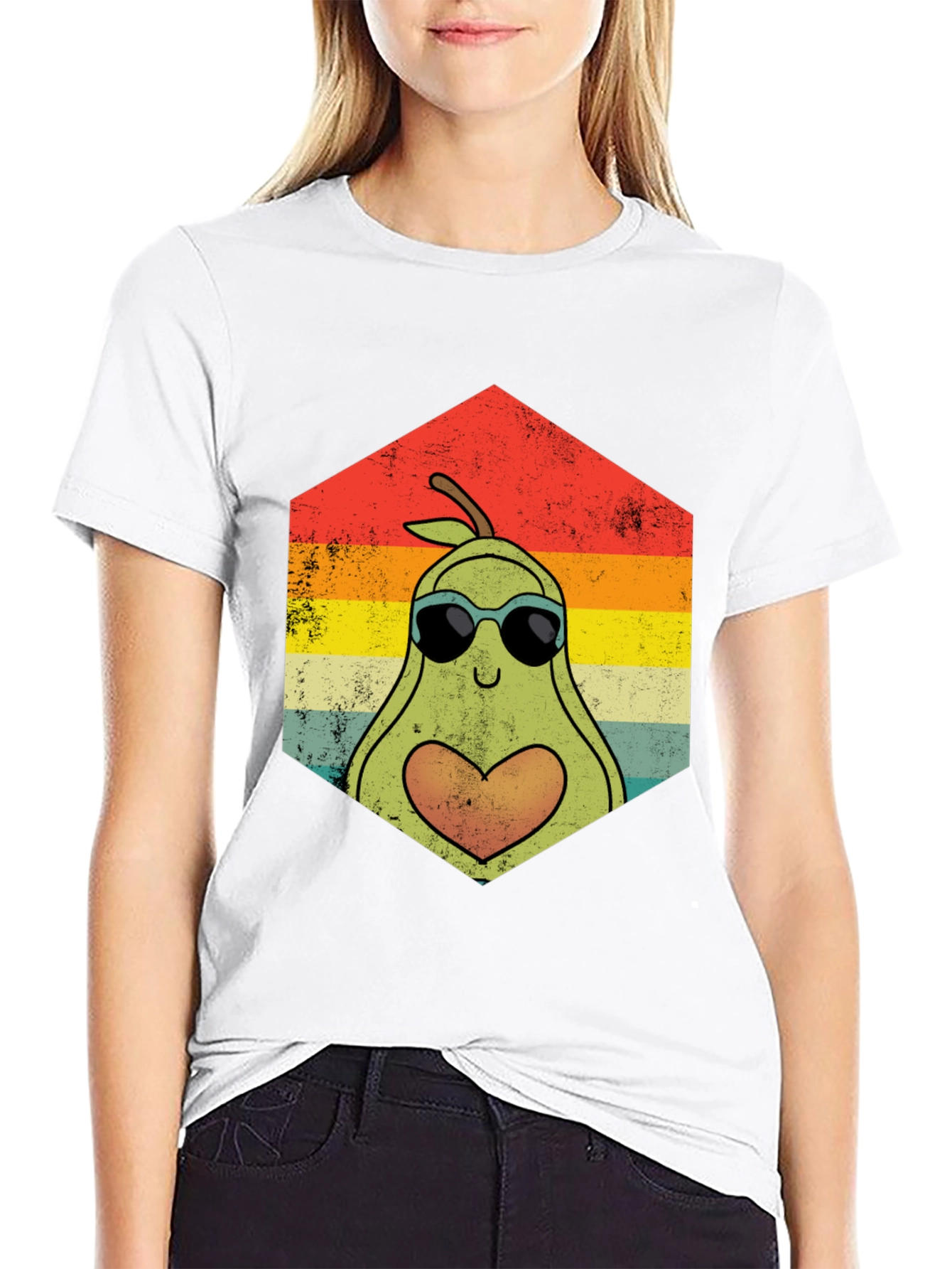 Avocado Love Graphic Tee - Retro Style