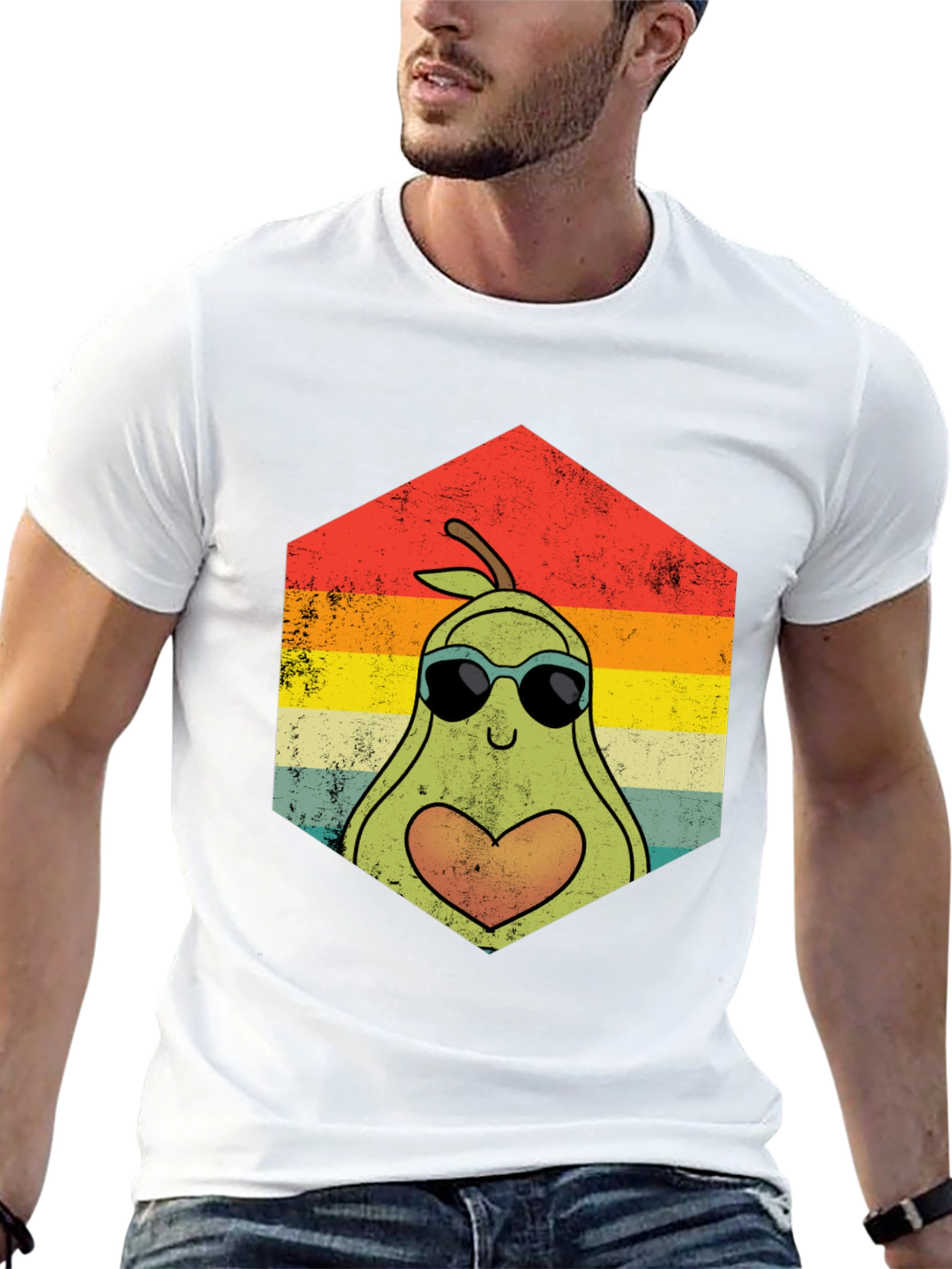 Avocado Love Graphic Tee - Retro Style
