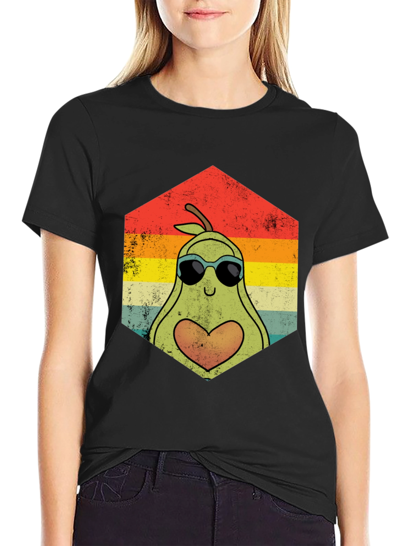 Avocado Love Graphic Tee - Retro Style