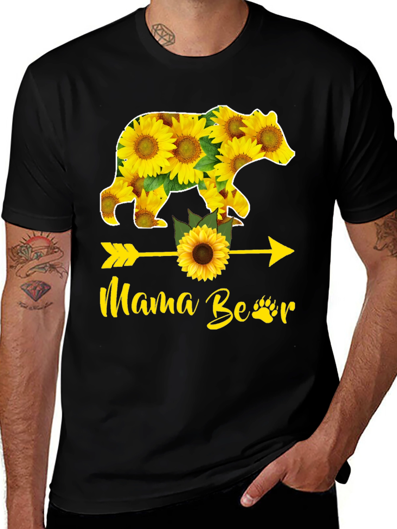 Mama Bear Sunflower Graphic Tee - Unisex
