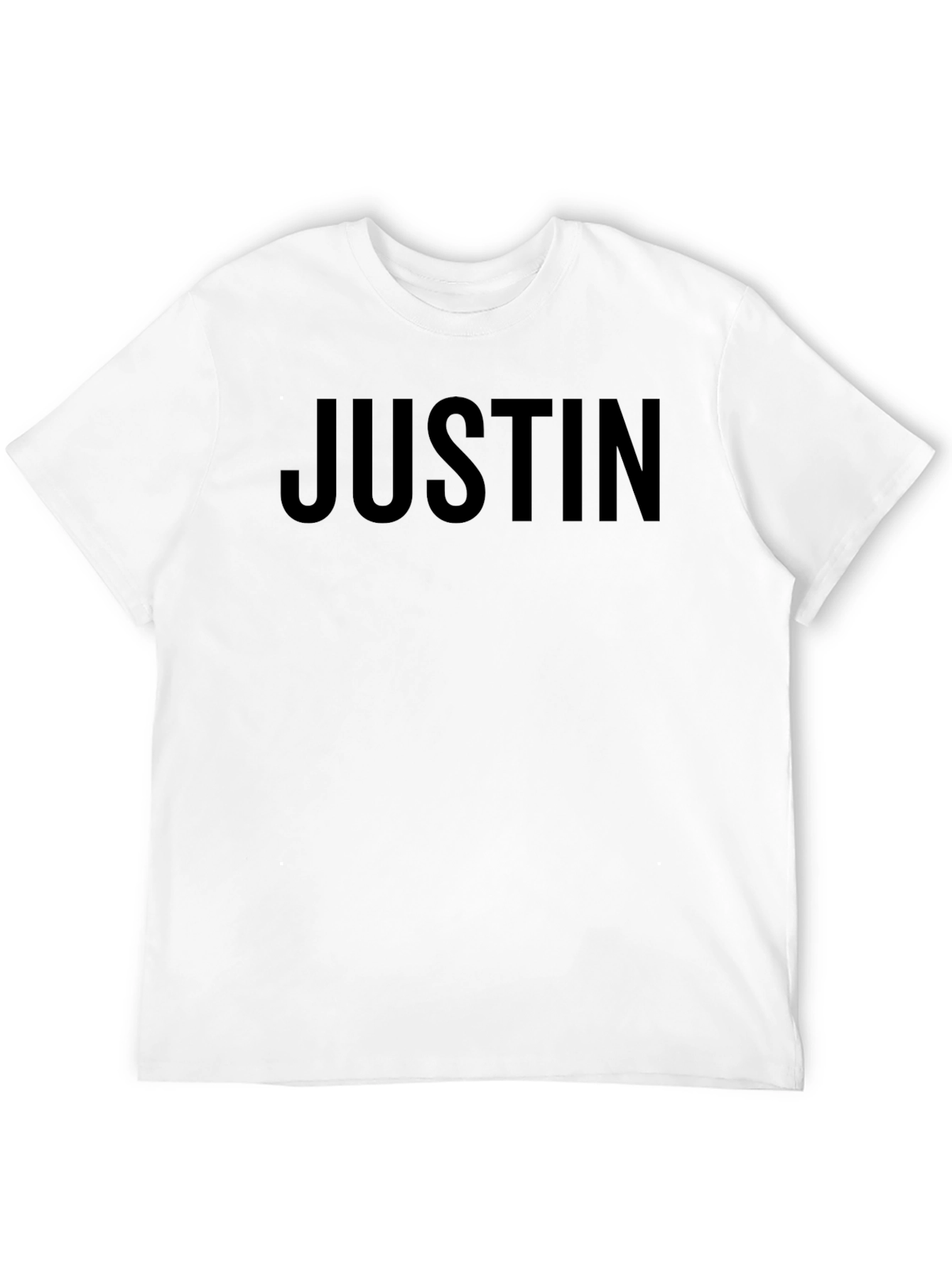 JUSTIN Printed Black Cotton T-Shirt
