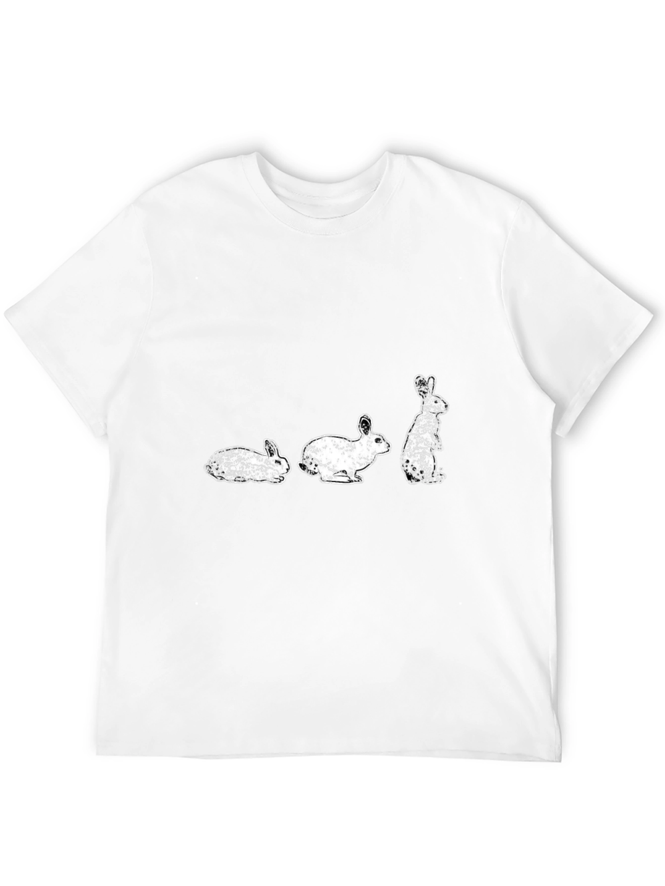 Rabbit Evolution Graphic Print Black T-Shirt